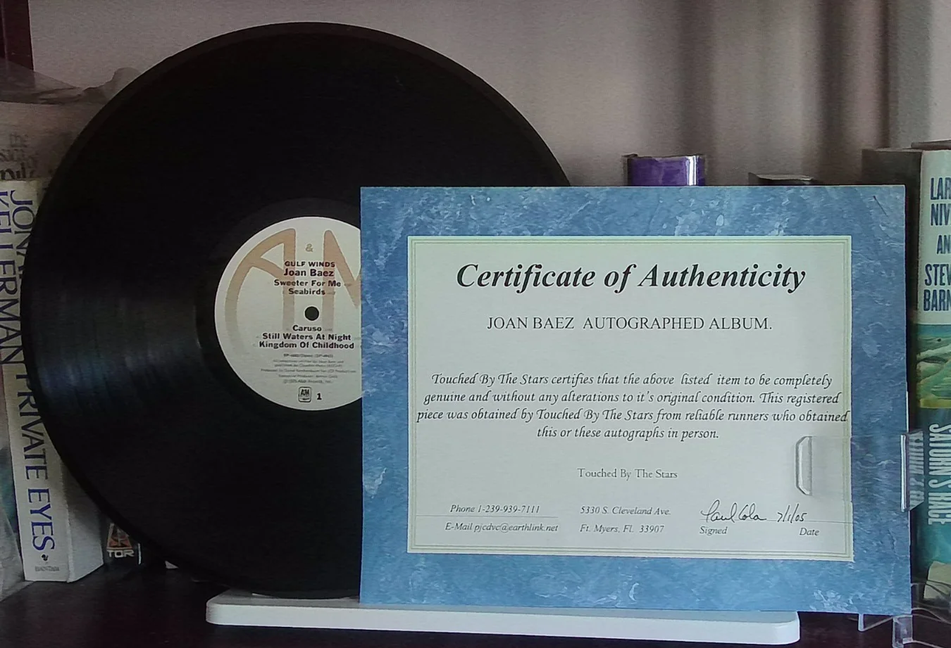 Joan Baez Signed -Gulf Winds -Vinyl Album w/CoA, image 5