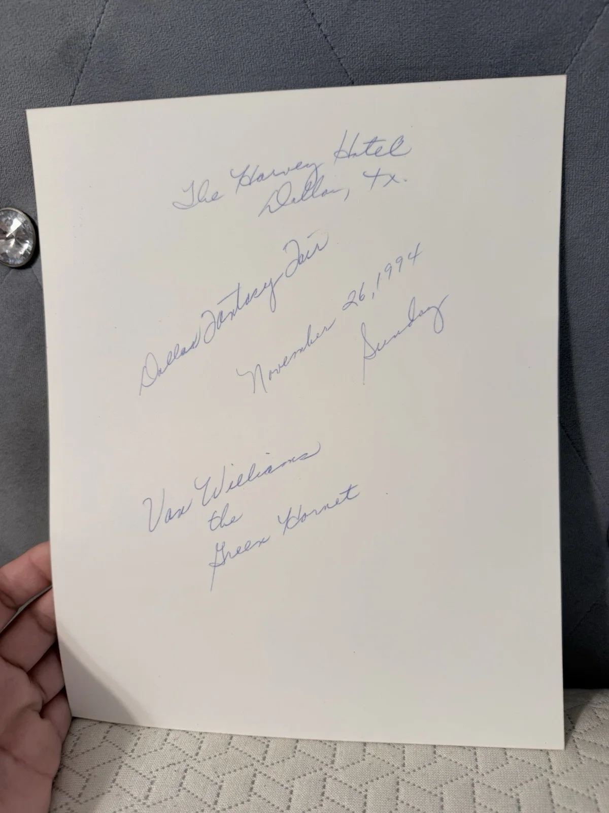 Van Williams — Van Williams Signed Original The Green Hornet Photo Dallas 1974 Autograph, image 4