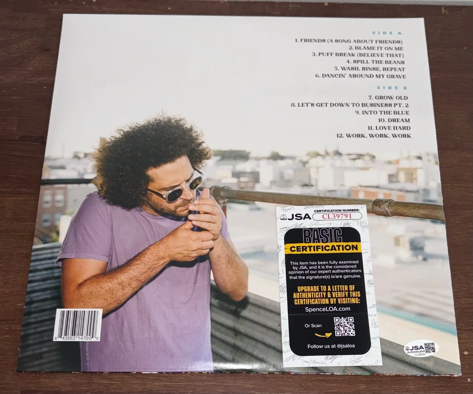 Andy Frasco Signed Autographed Vinyl Wash, Rinse, Repeat Album Record JSA, image 2