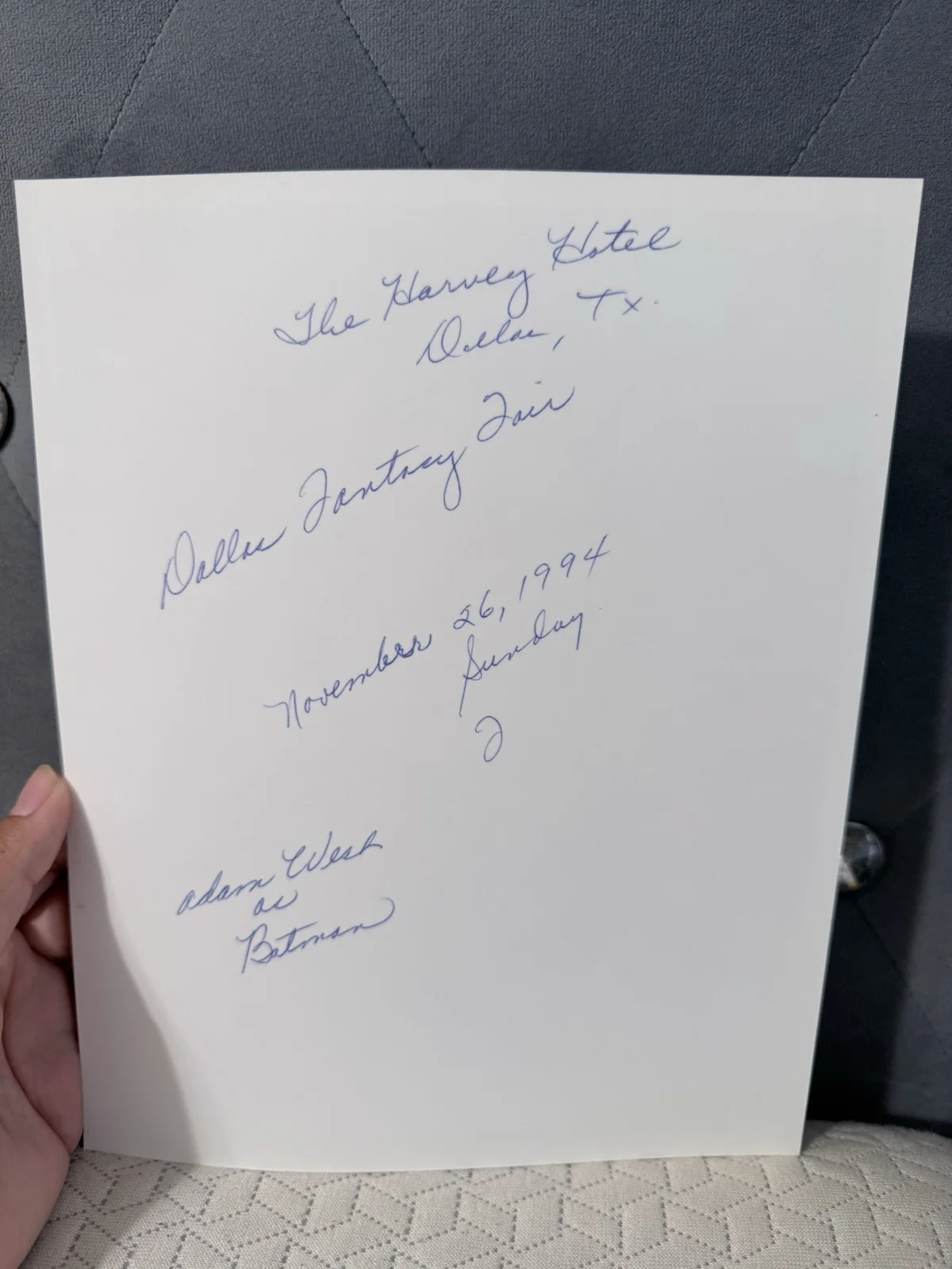 Adam West — Adam West Signed Original Batman TV Photo Dallas Fantasy Fair 1994 Autograph, изображение 5