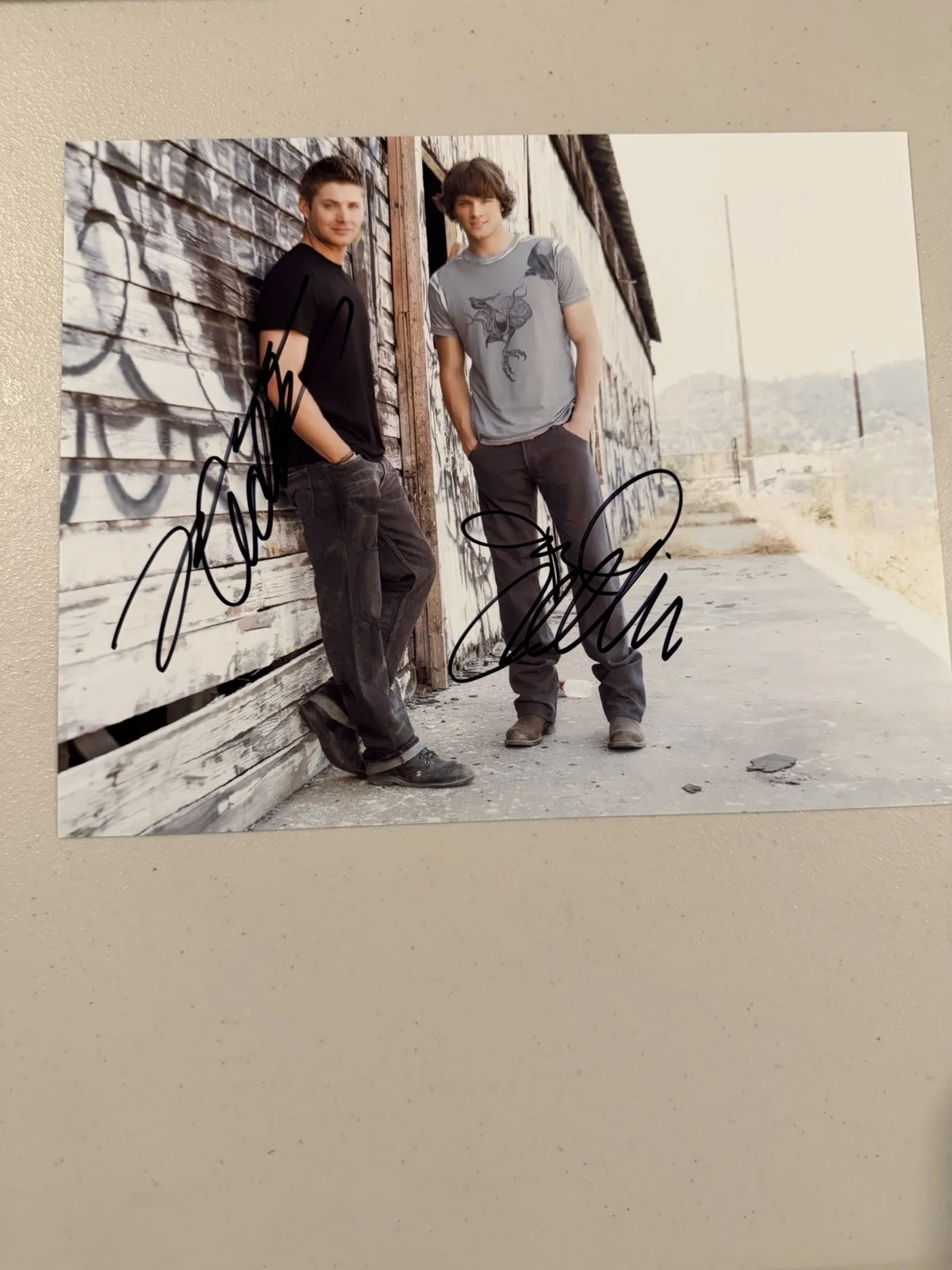 Jensen Ackles, Jared Padalecki — Jensen Ackles / Jared Padalecki Supernatural Signed 8x10 Burbank, Meet Greet, image 2