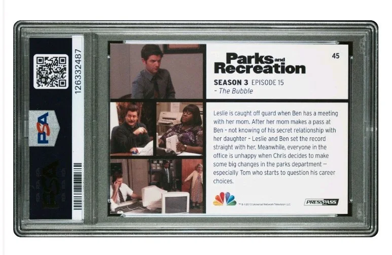 Nick Offerman Auto - Ron Swanson - 2013 PRESS PASS PARKS & REC (PSA 8 / AUTO 9), image 2