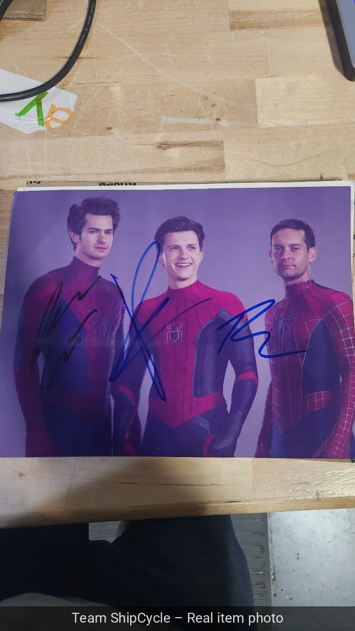 Tom Holland, Andrew Garfield, Toby Maguire — Tom Holland Andrew Garfield Toby Maguire Signed Photo 85x11 with COA Spi G2U, изображение 3