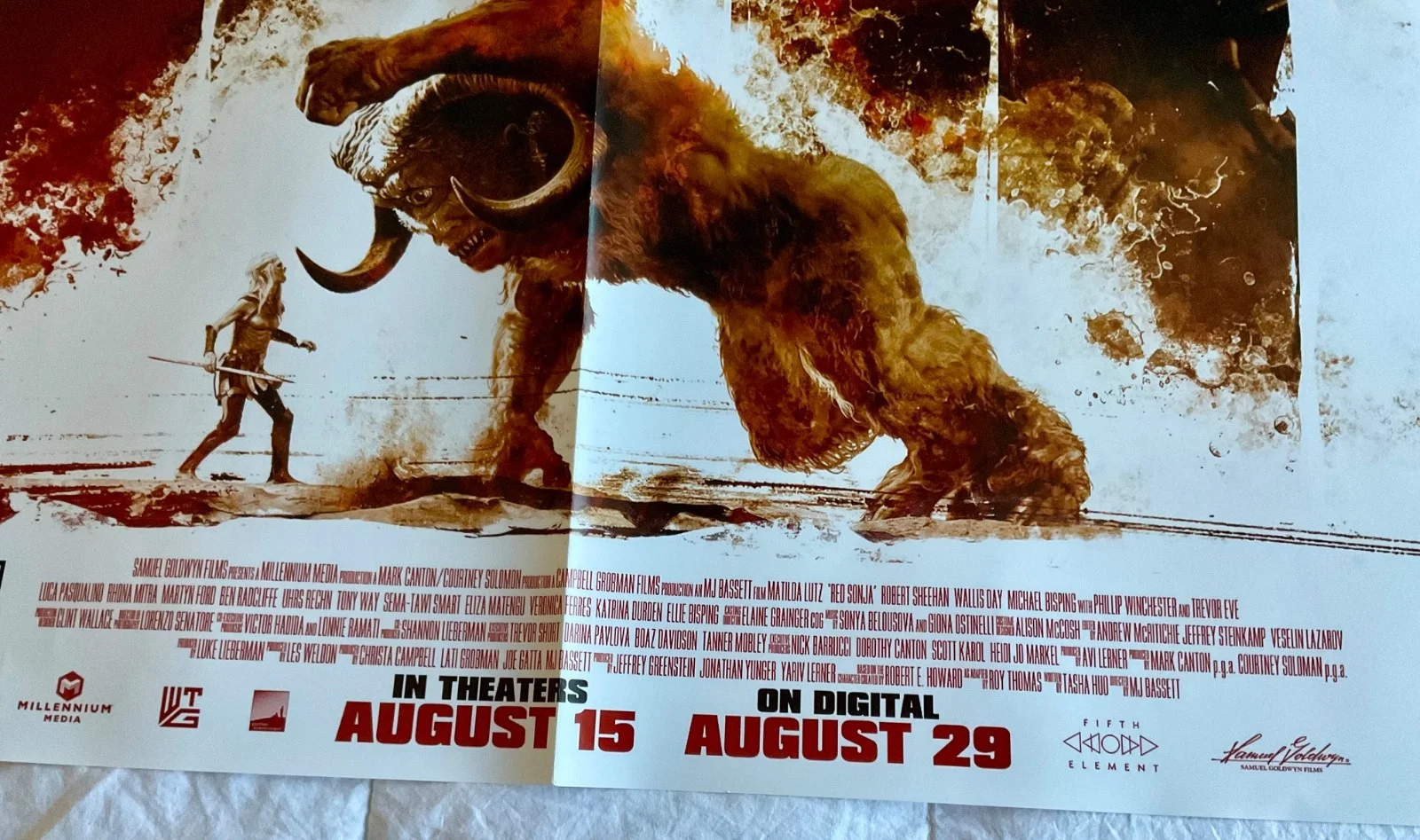 Matilda Lutz, Robert Sheehan, Wallis Day — CAST SIGNED RED SONJA MOVIE POSTER 2025 SDCC Mutilda Lutz Robert Sheeh G2U, image 5