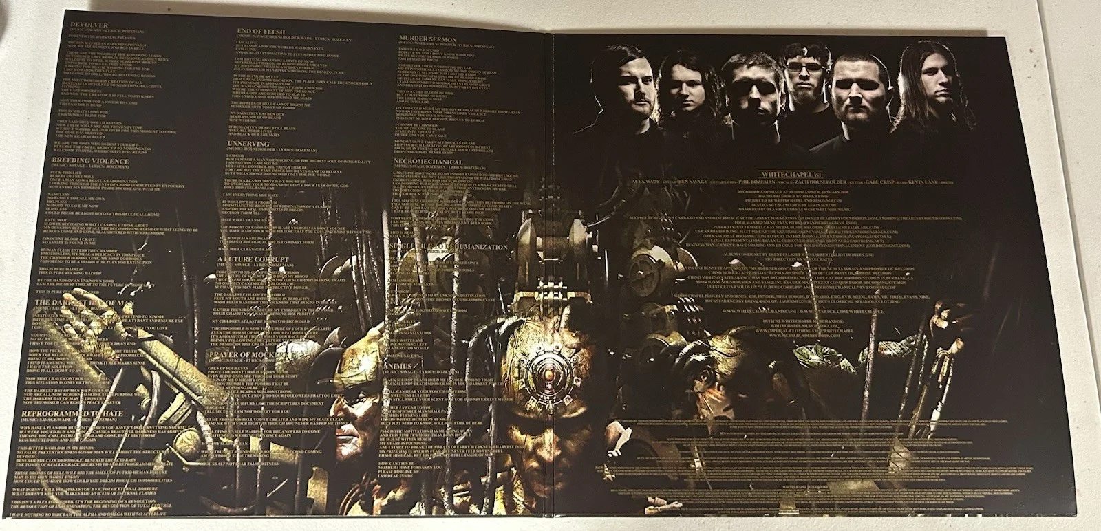 WHITECHAPEL AUTOGRAPHED SIGNED CORRUPTION LP VINYL ALBUM W/ JSA COA # CM86113, изображение 2