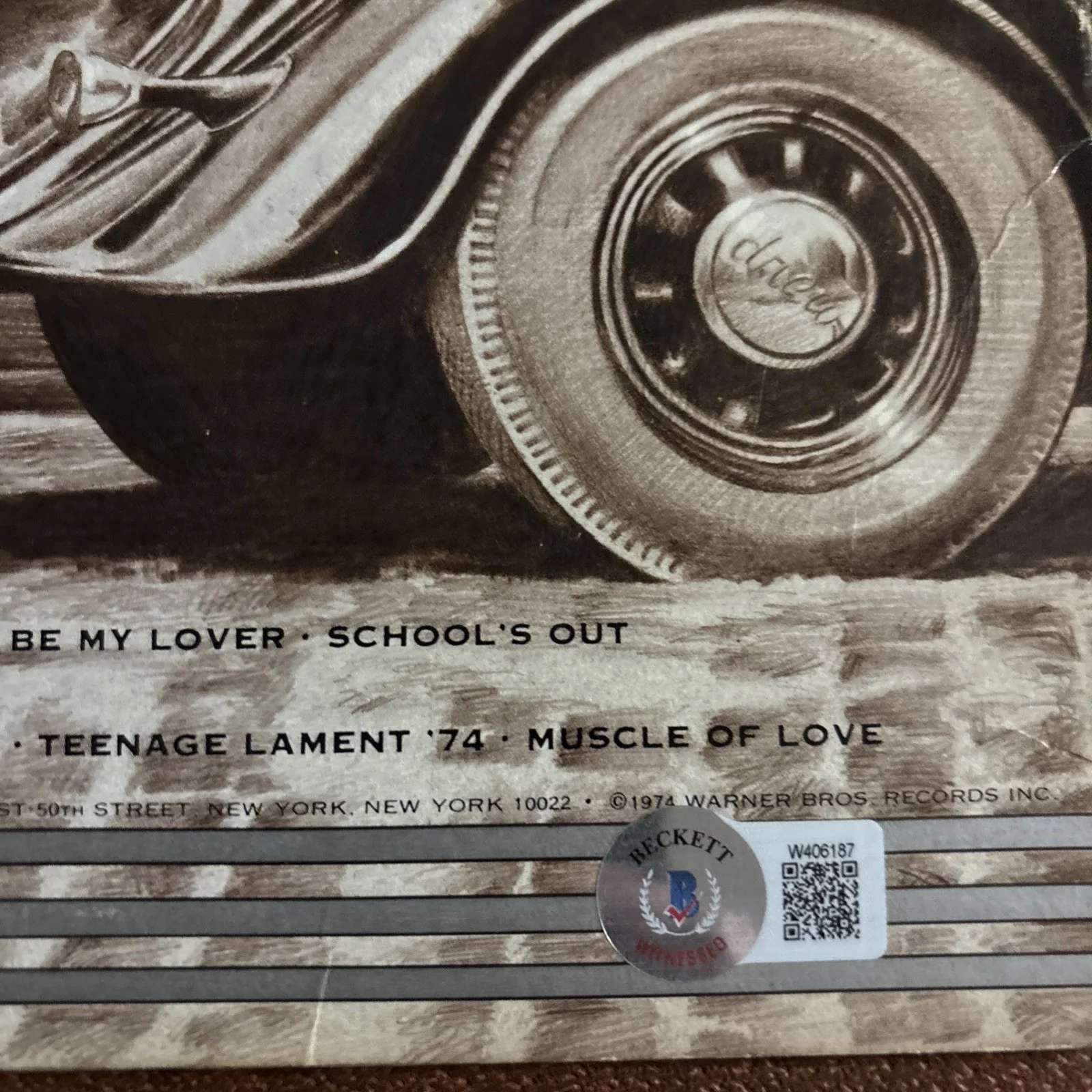 Alice Cooper Signed Autograph Album Record Vinyl Greatest Hits Beckett Witnessed, изображение 4