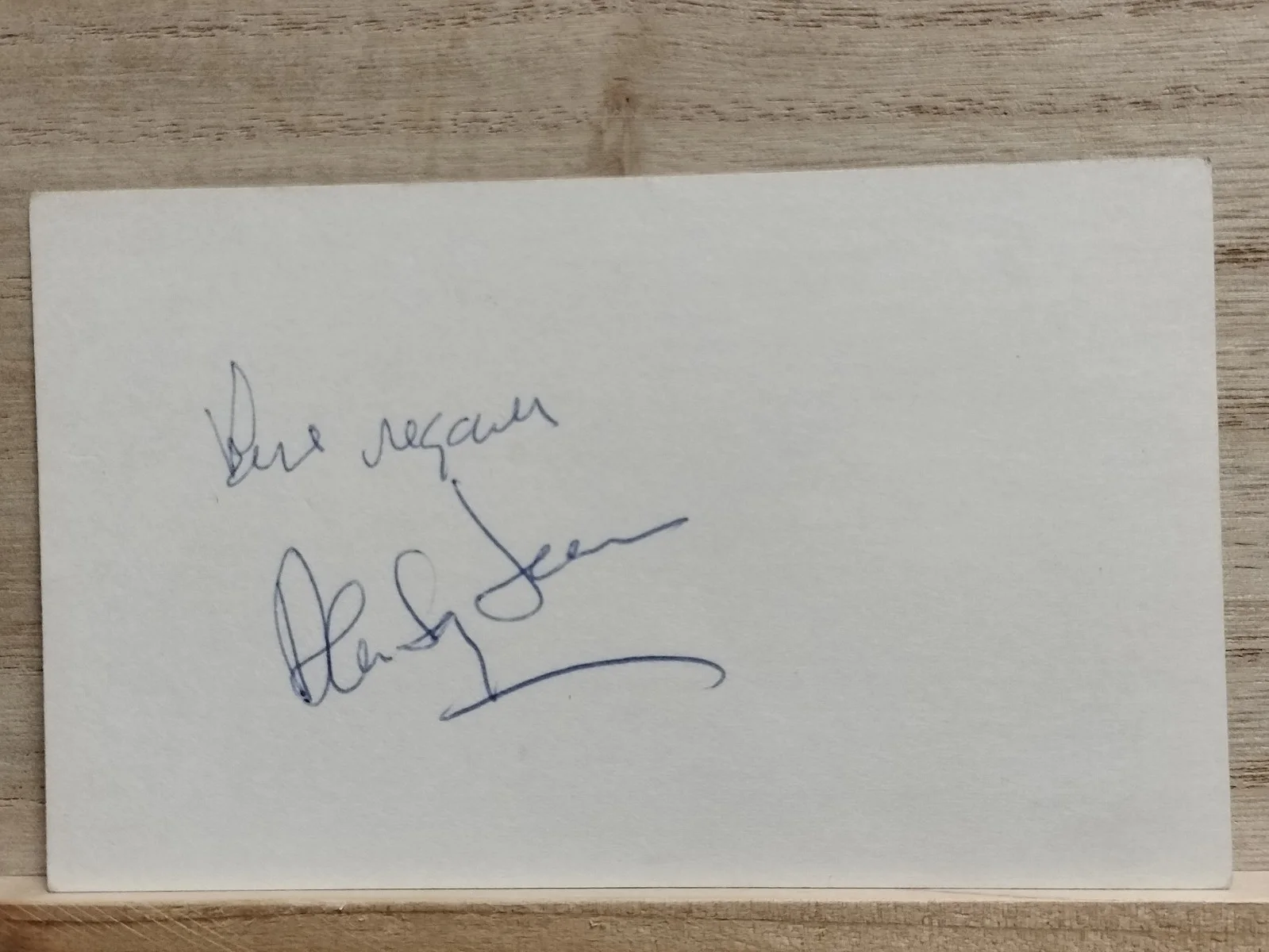 Alen Jay Lerner Signed Index Card, image 2
