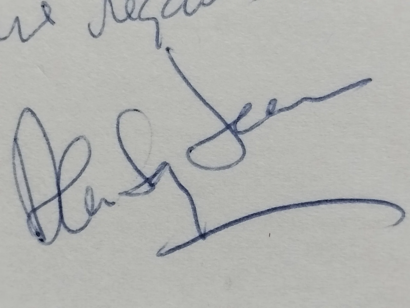 Alen Jay Lerner Signed Index Card, image 3