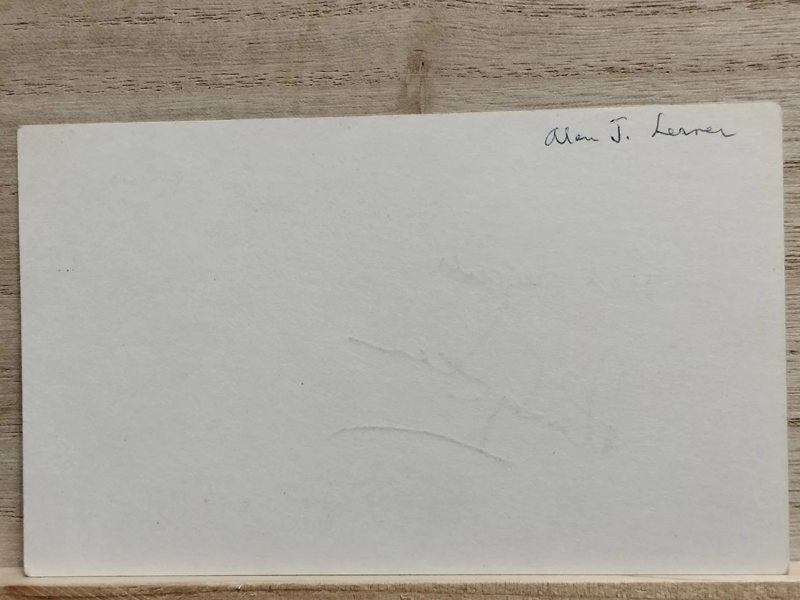Alen Jay Lerner Signed Index Card, image 4