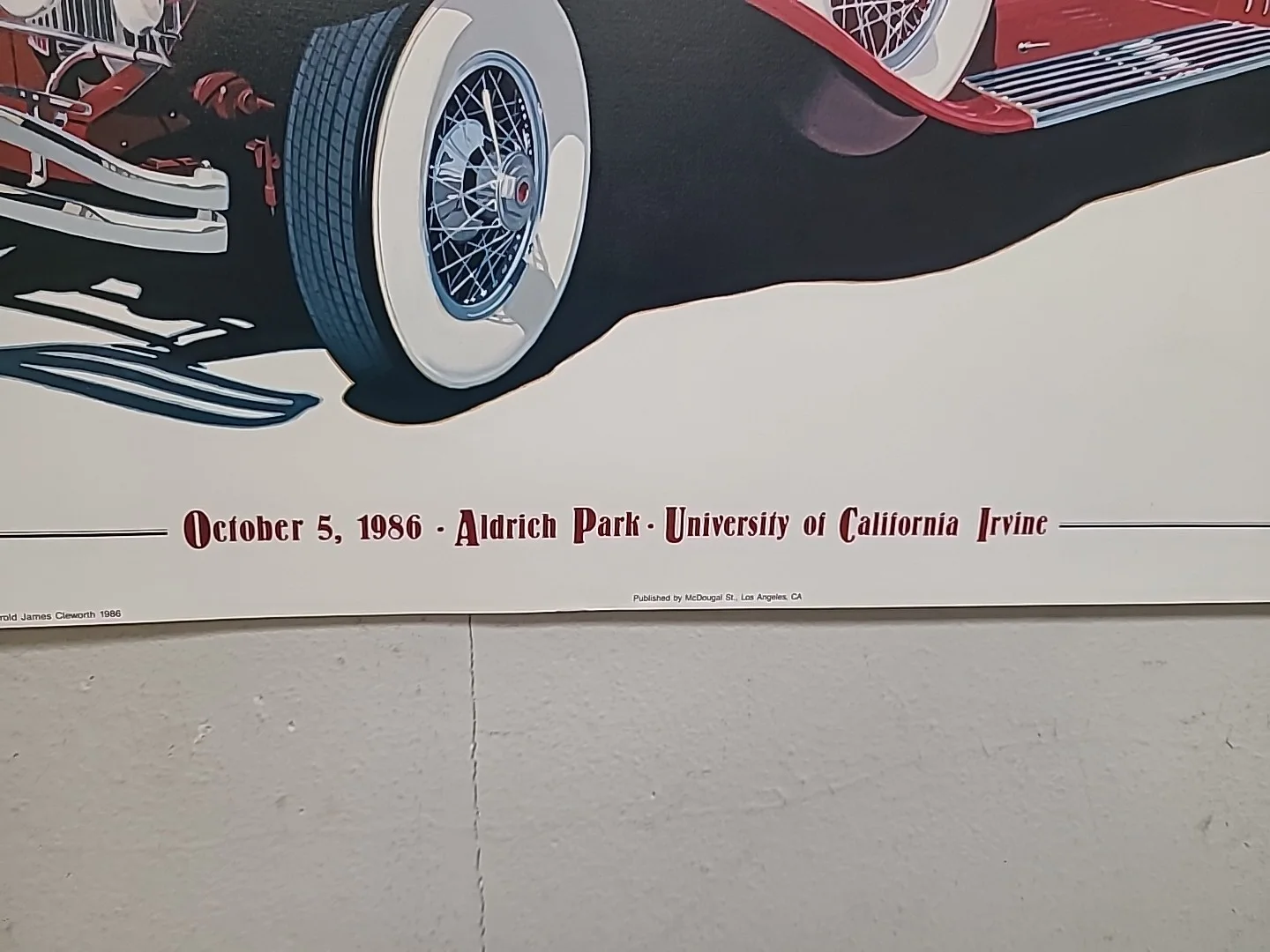 Newport Beach Concours D'elegance Poster Hand Signed by Harold James Cleworth, изображение 5