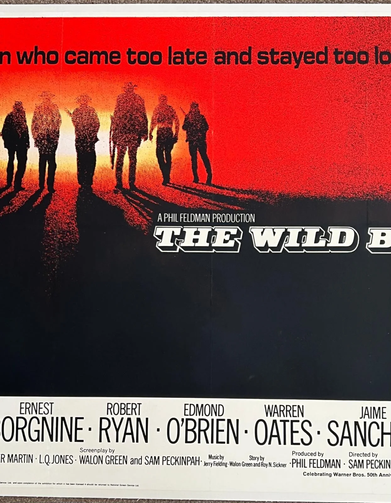 The Wild Bunch UK British Quad LINEN BACKED Film Poster 1973RR 30x40", изображение 3