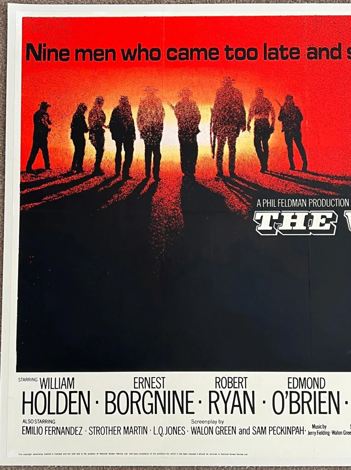 The Wild Bunch UK British Quad LINEN BACKED Film Poster 1973RR 30x40", изображение 5
