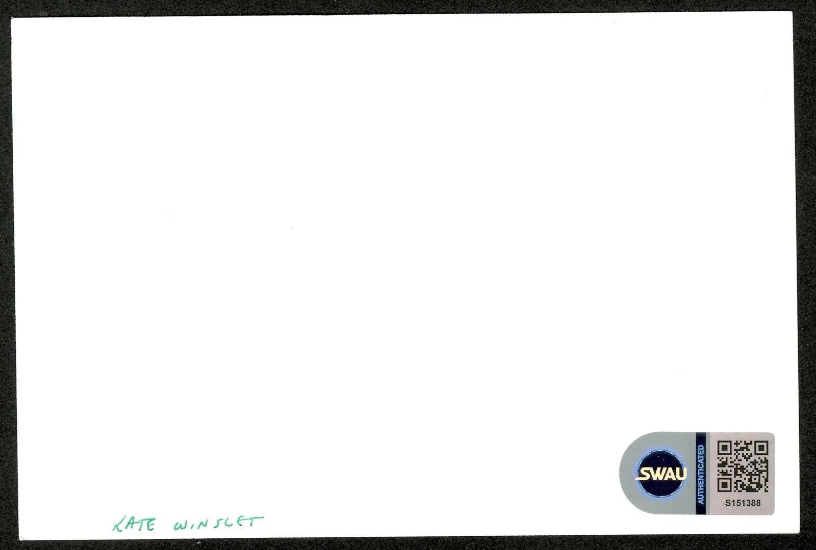 Kate Winslet Signed Autographed 4x6 Card SWAU Cert Titanic, изображение 2