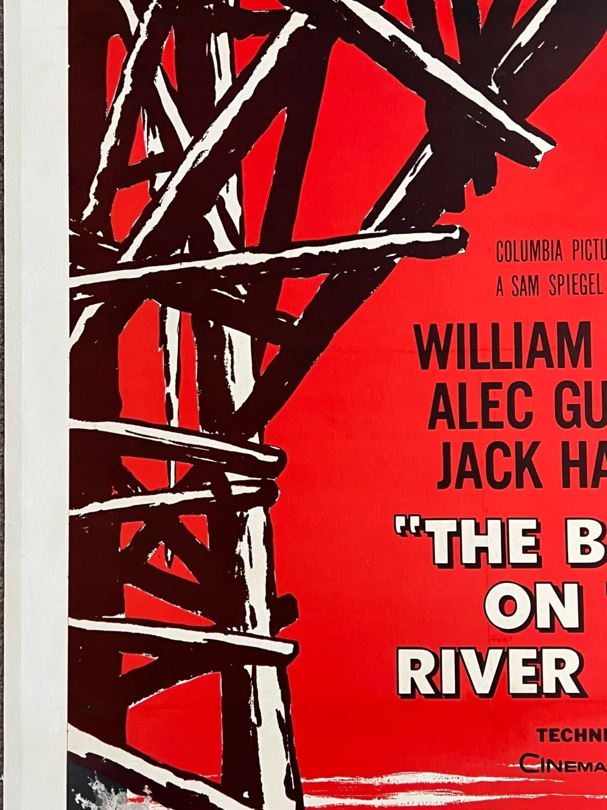 The Bridge on the River Kwai US 1 Sheet Film Poster LINEN BACKED 27X41 1958 RARE, изображение 3