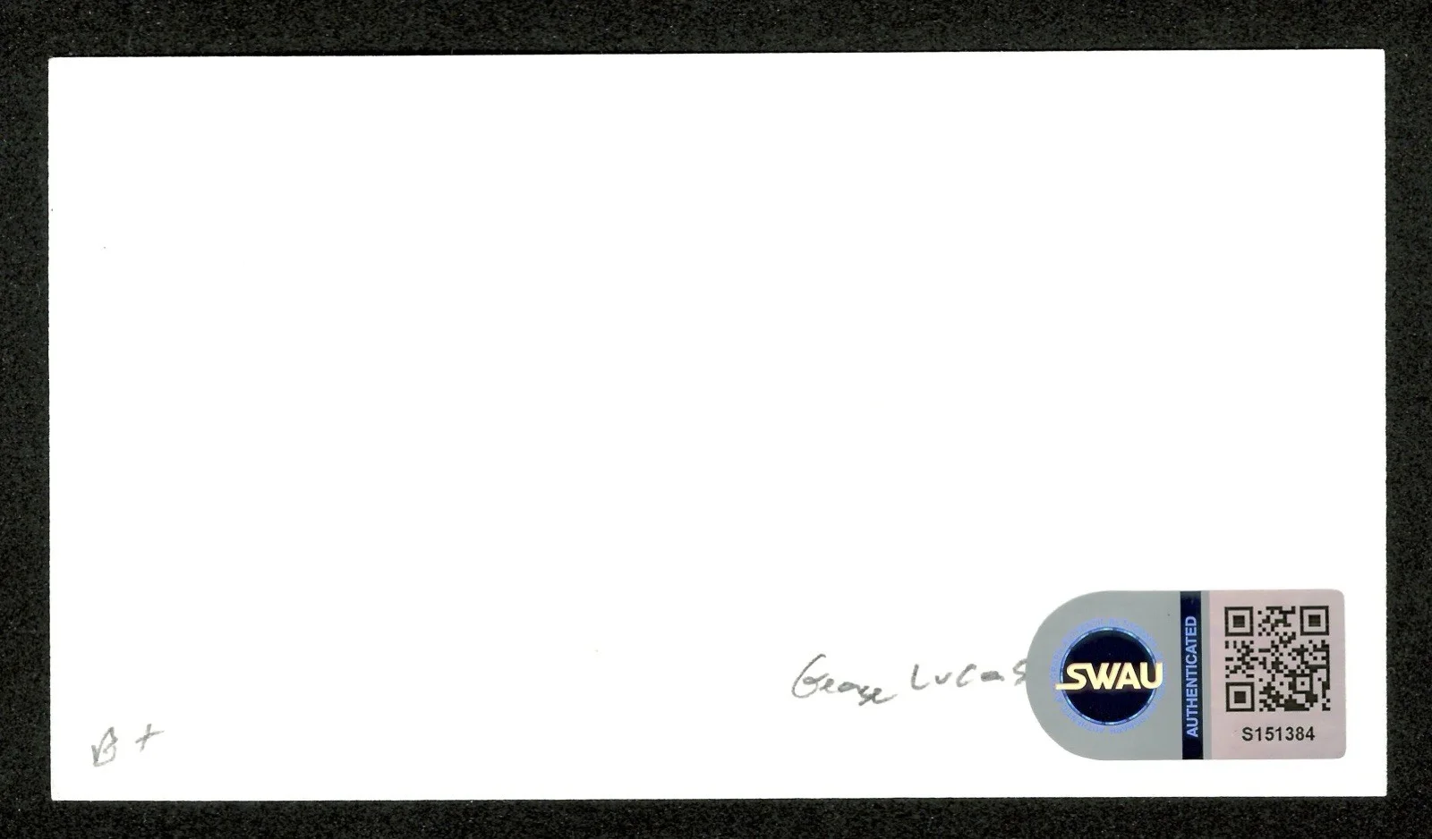 George Lucas Vintage Signed Autographed 3x5 Card SWAU Cert Star Wars, image 2