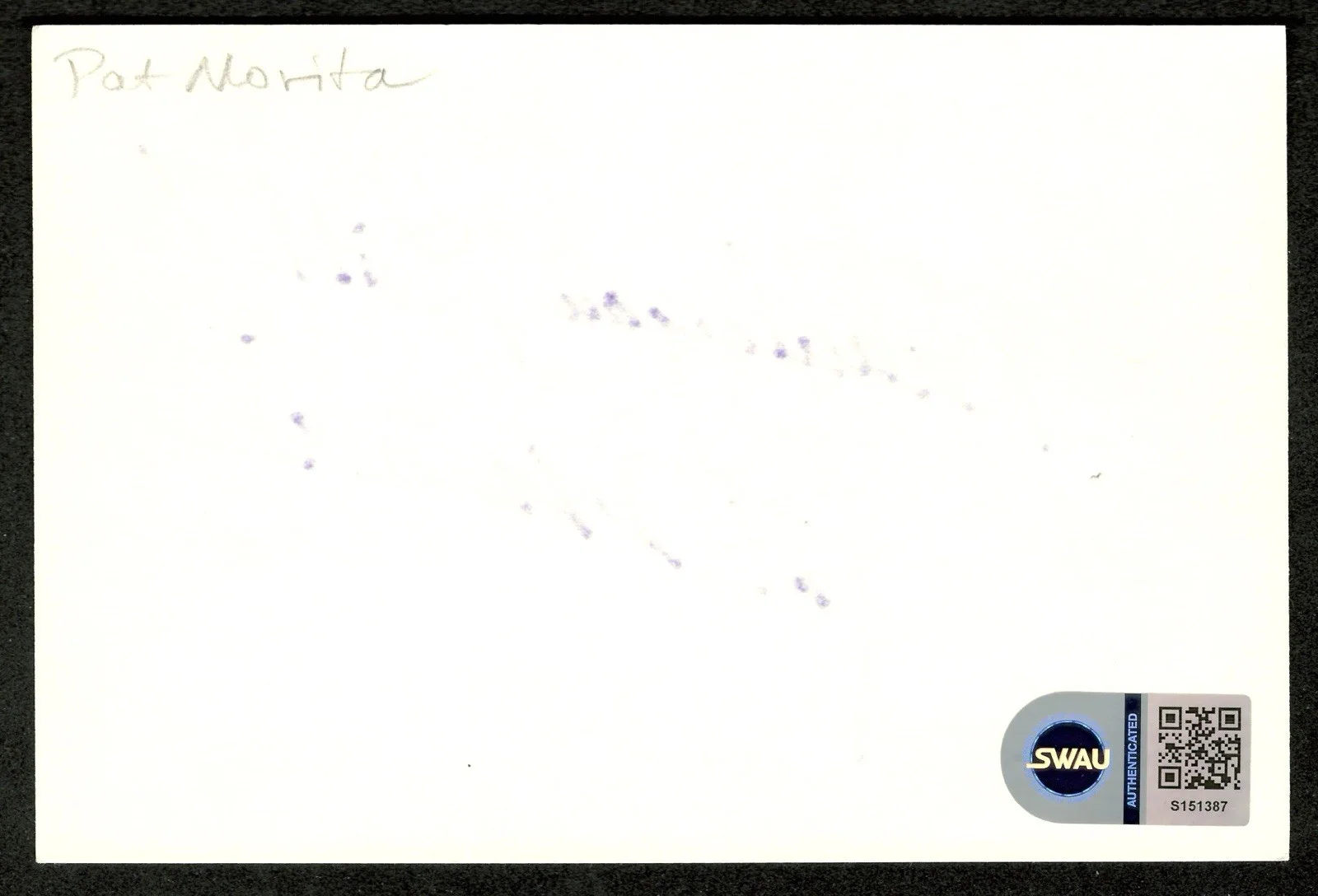 Pat Morita Signed Autographed 4x6 Card SWAU Cert Karate Kid, изображение 2