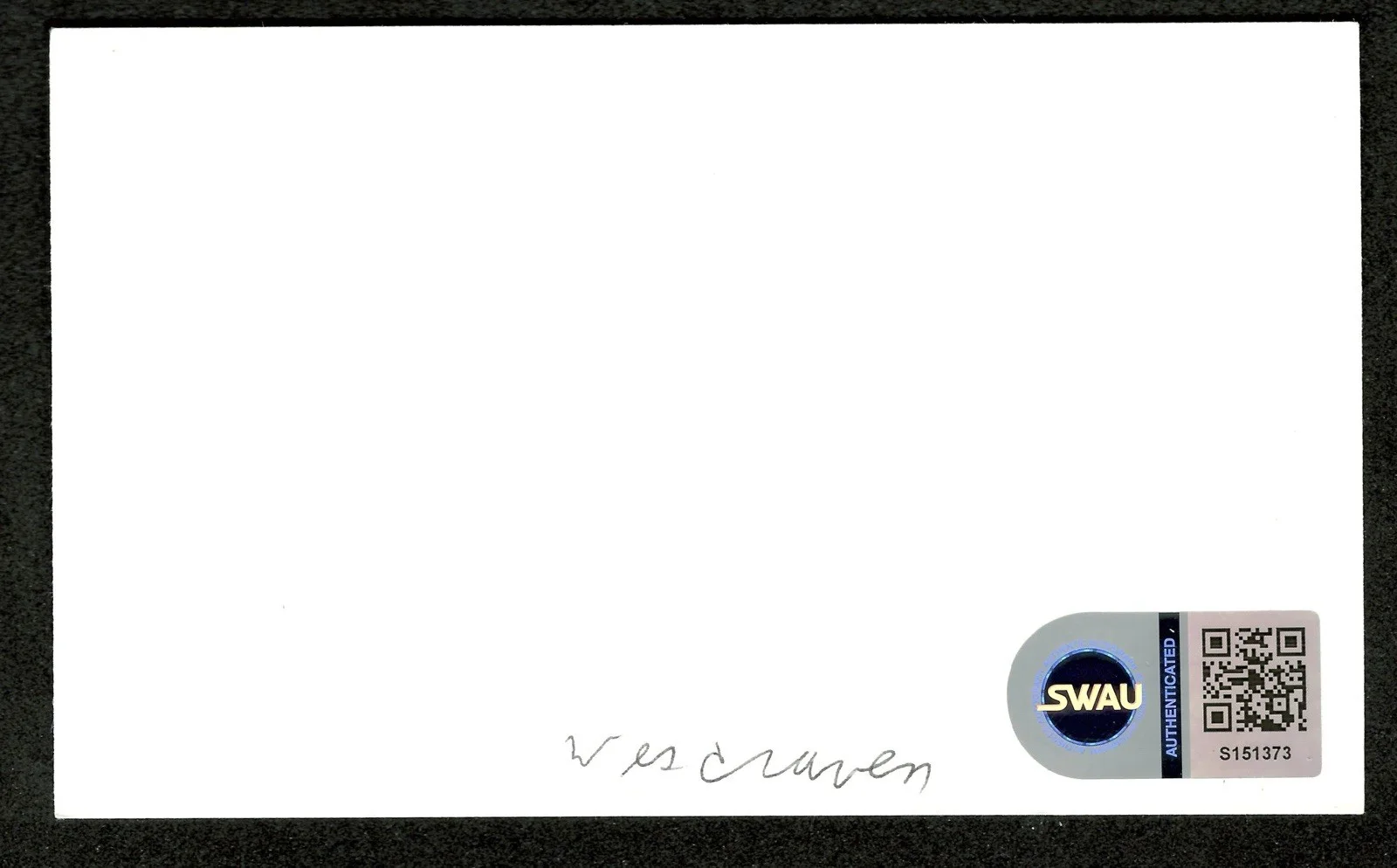 Wes Craven Signed Autographed 3x5 Card SWAU Cert Scream Nightmare On Elm Street, изображение 2