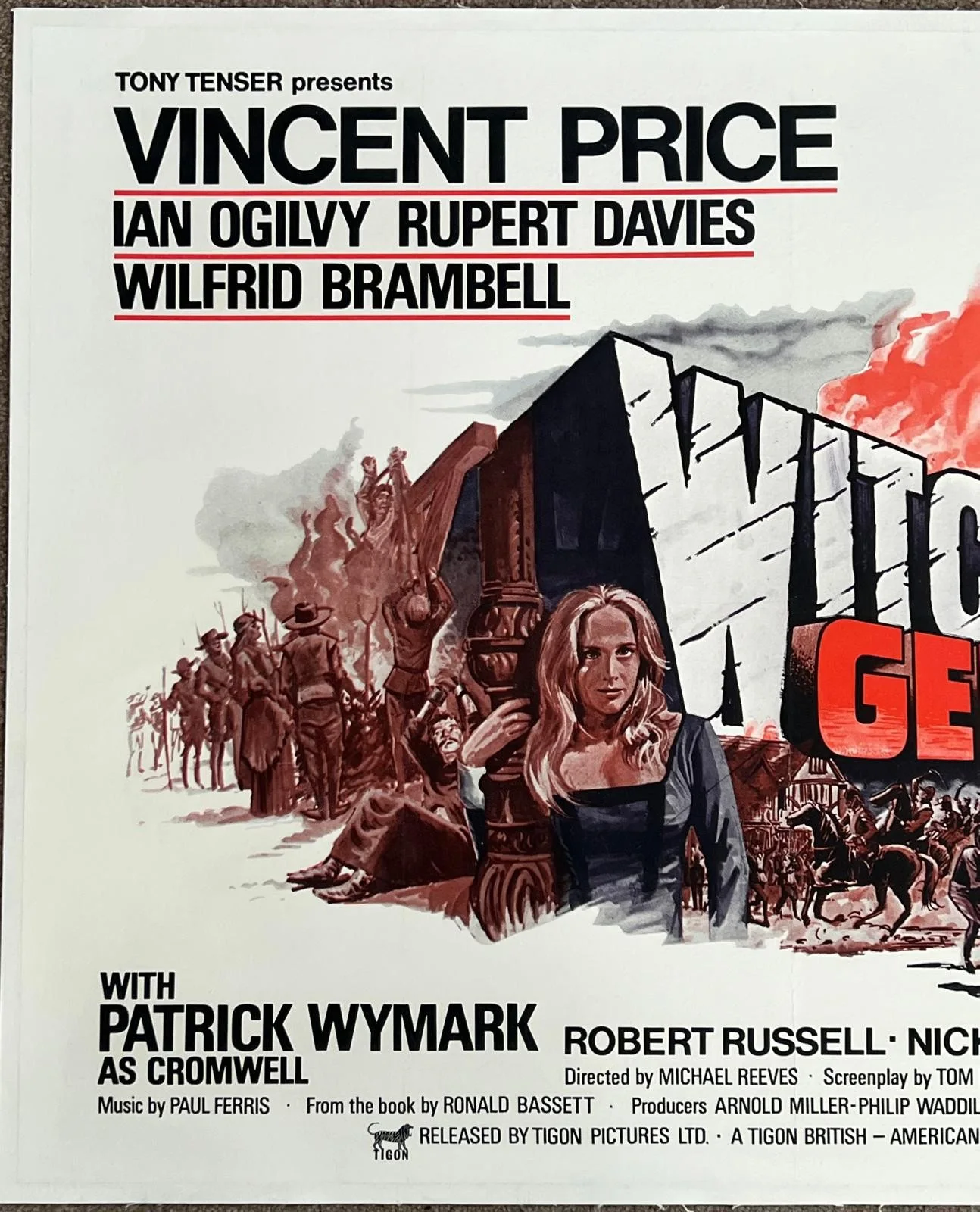 Witchfinder General Original UK British Quad LINEN BACKED Film Poster RARE 30x40, изображение 4