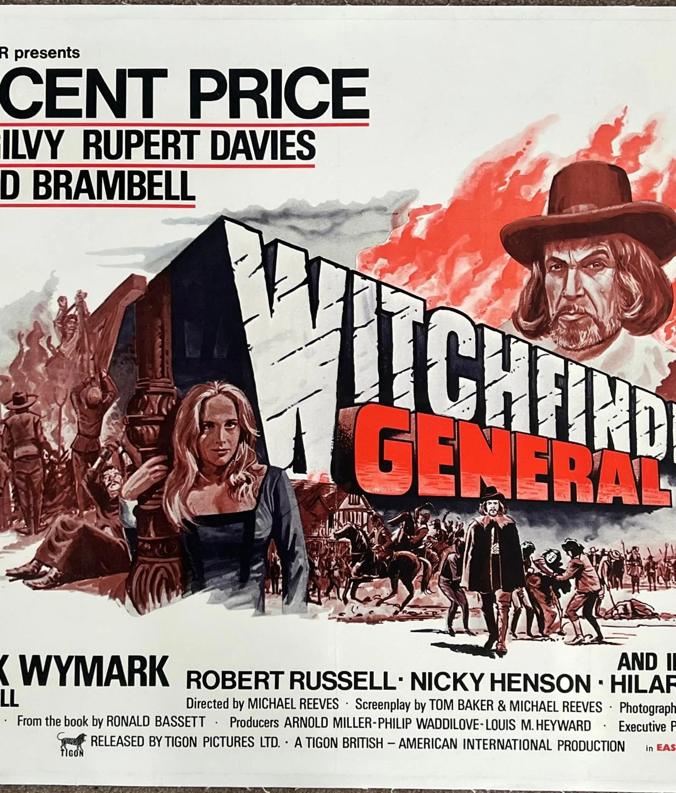Witchfinder General Original UK British Quad LINEN BACKED Film Poster RARE 30x40, изображение 5