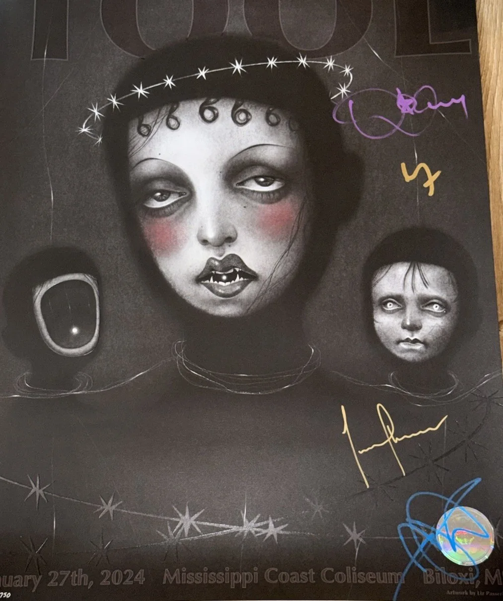 Tool Band Signed 1/27/24 Biloxi, MS Concert Poster 2024 Tour Maynard /750 X4, изображение 2