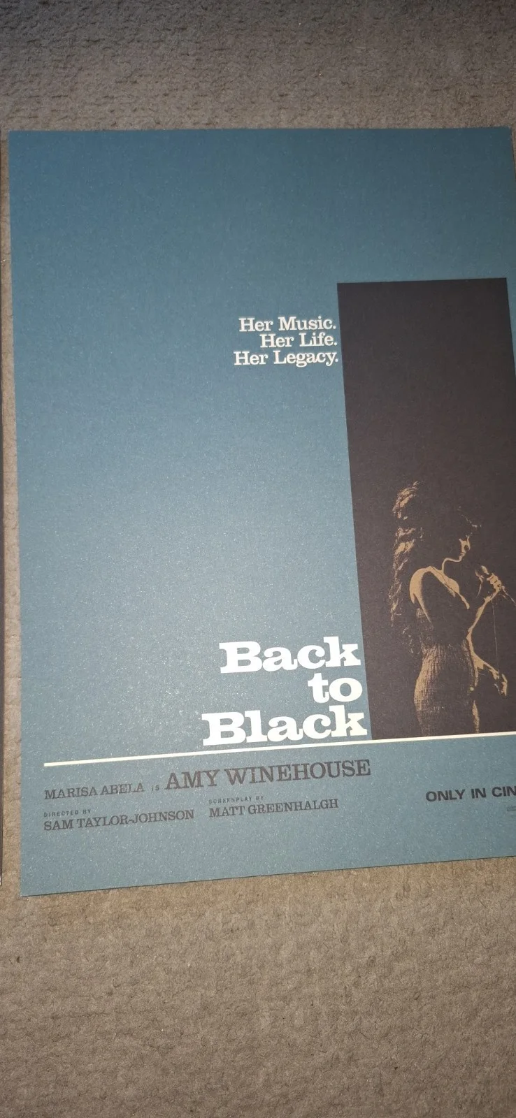 Amy Winehouse - Back To Black - Movie A4 SIZE promotional Cards X 2, изображение 3