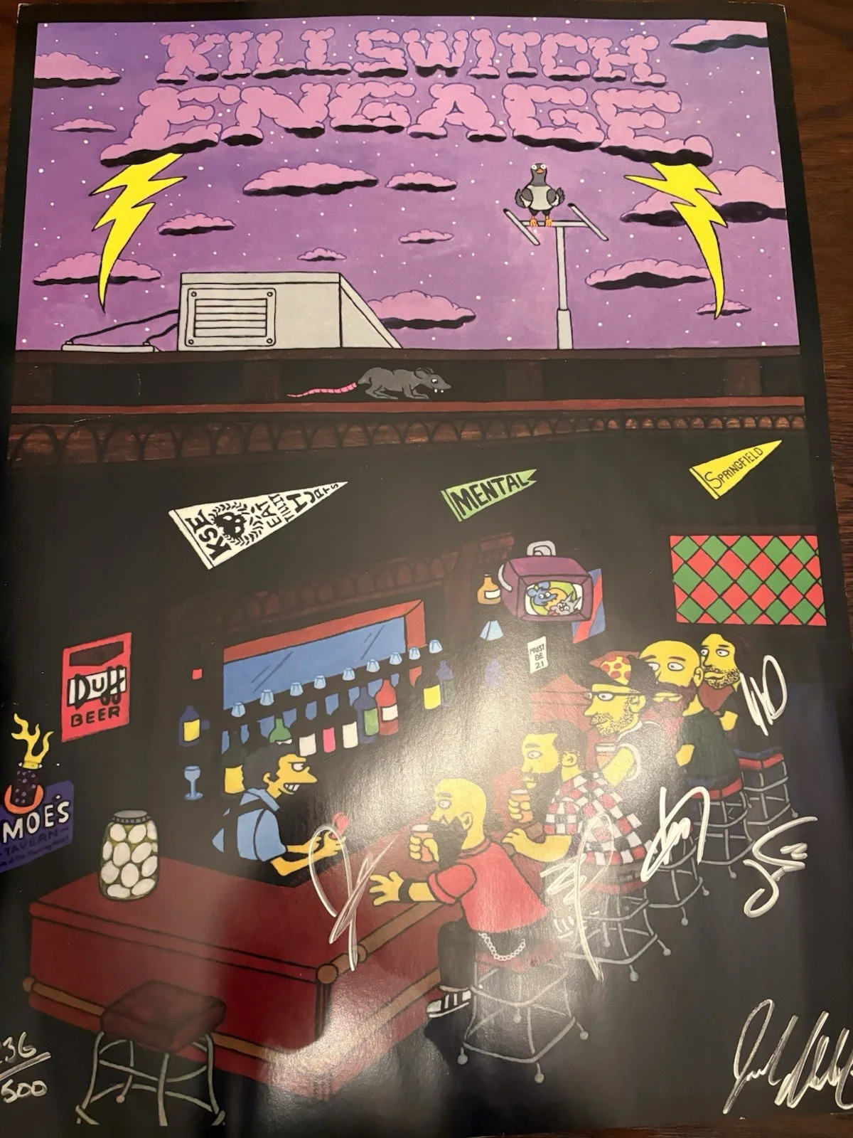 Killswitch Engage Autographed Original Limited Edition Simpsons Poster /500, image 5