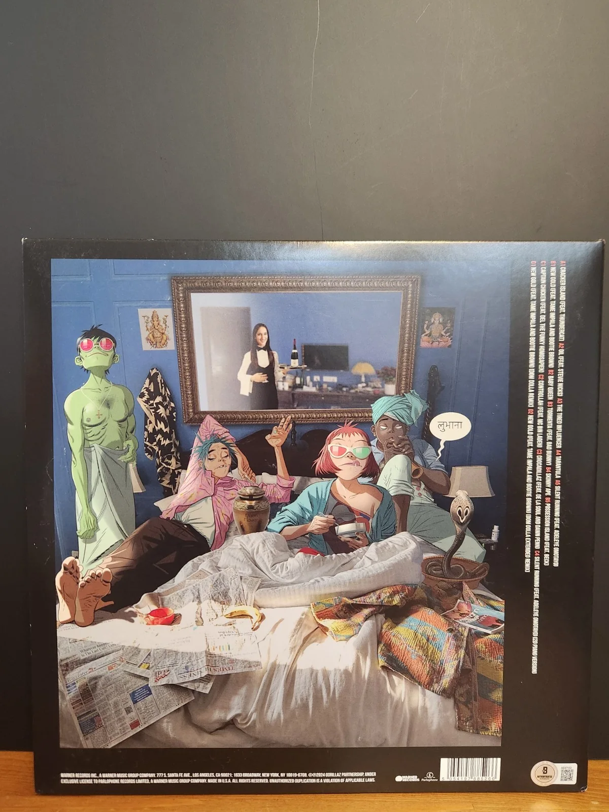Jamie Hewlett Damon Albarn Signed The Gorillaz Vinyl Cracker Island LP BAS COA, изображение 2