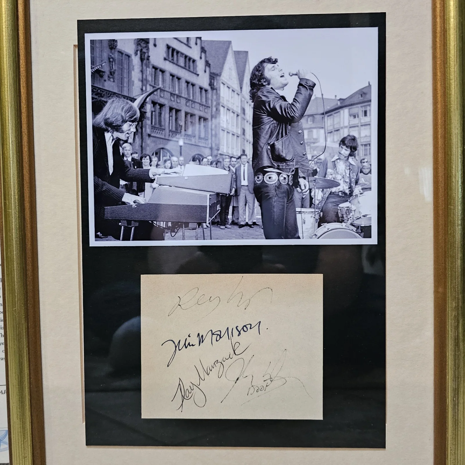 The Doors Full Set Of Hand Signed Autographs -Holy Grail -COA -Framed -Morrison, image 3