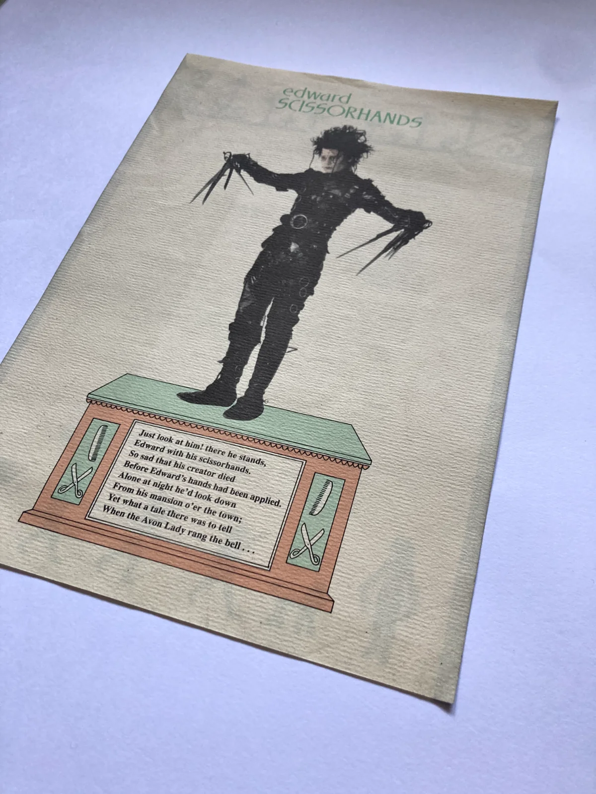 EDWARD SCISSORHANDS Rare 1990 20th Century Fox Press Promo Release Johnny Depp, изображение 3