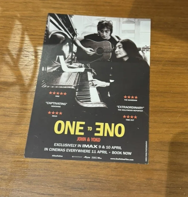 One To One John & Yoko Film Promotional Postcard. John Lennon Yoko Ono, изображение 2