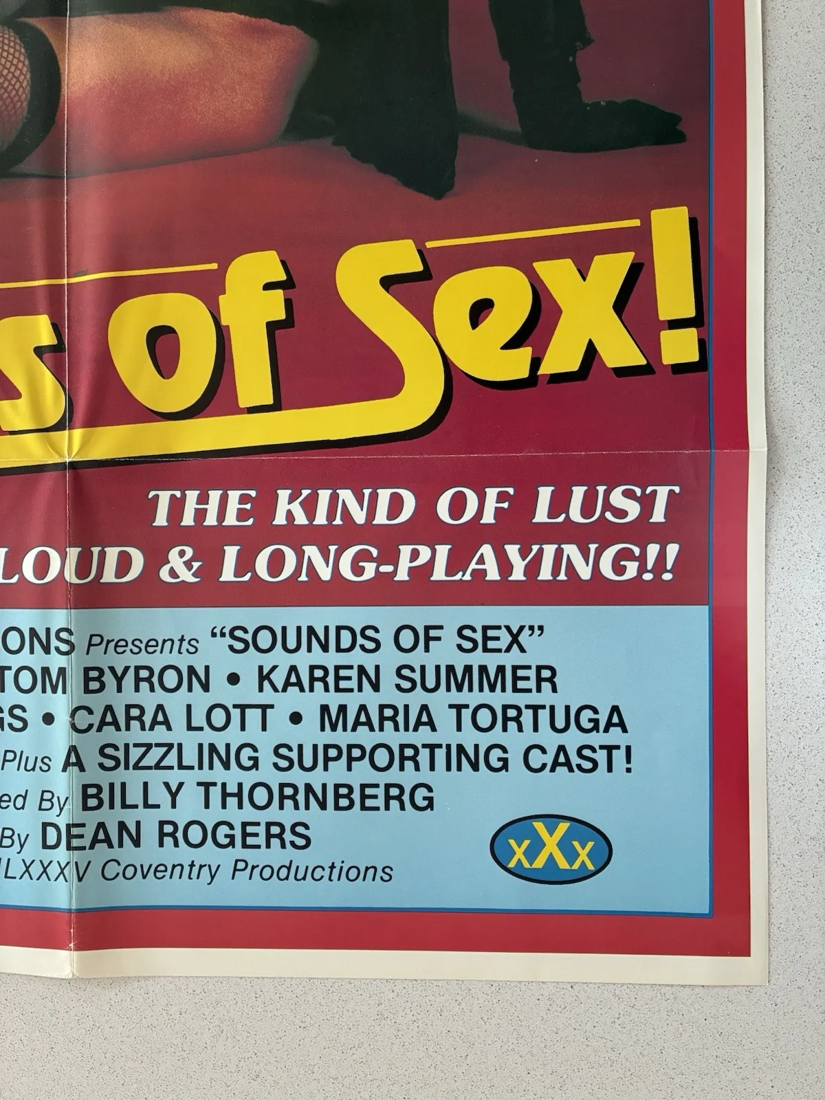 SOUNDS OF SEX! ORIGINAL POSTER 1985 XXX MOVIE ADULT RATED X TOM BYRON VINYL LP, изображение 3