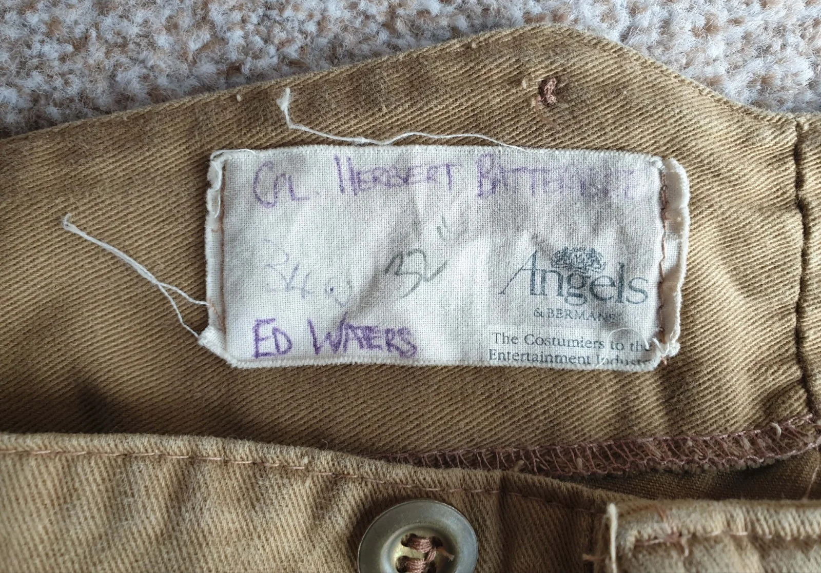 ALL THE KINGS MEN ED WATERS CPL HERBERT BATTERBEE TROUSERS ANGELS PROP COSTUME, image 3