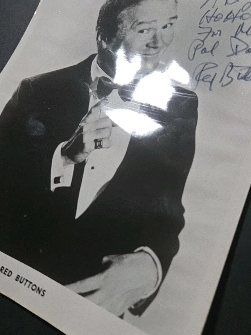 Red Buttons — Vintage Red Buttons Signed 8x10 Black and White Photo Autograph inscribed, image 4