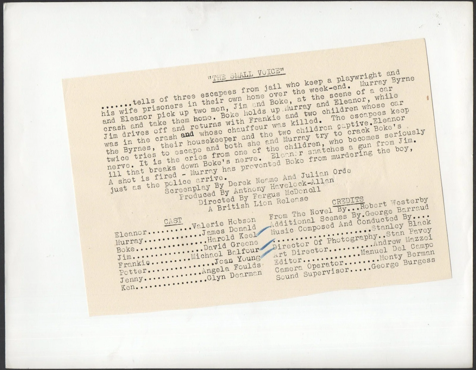 SMALL VOICE 1948 Howard Keel, Michael Balfour, Jean Young 10x8 STILL, изображение 2