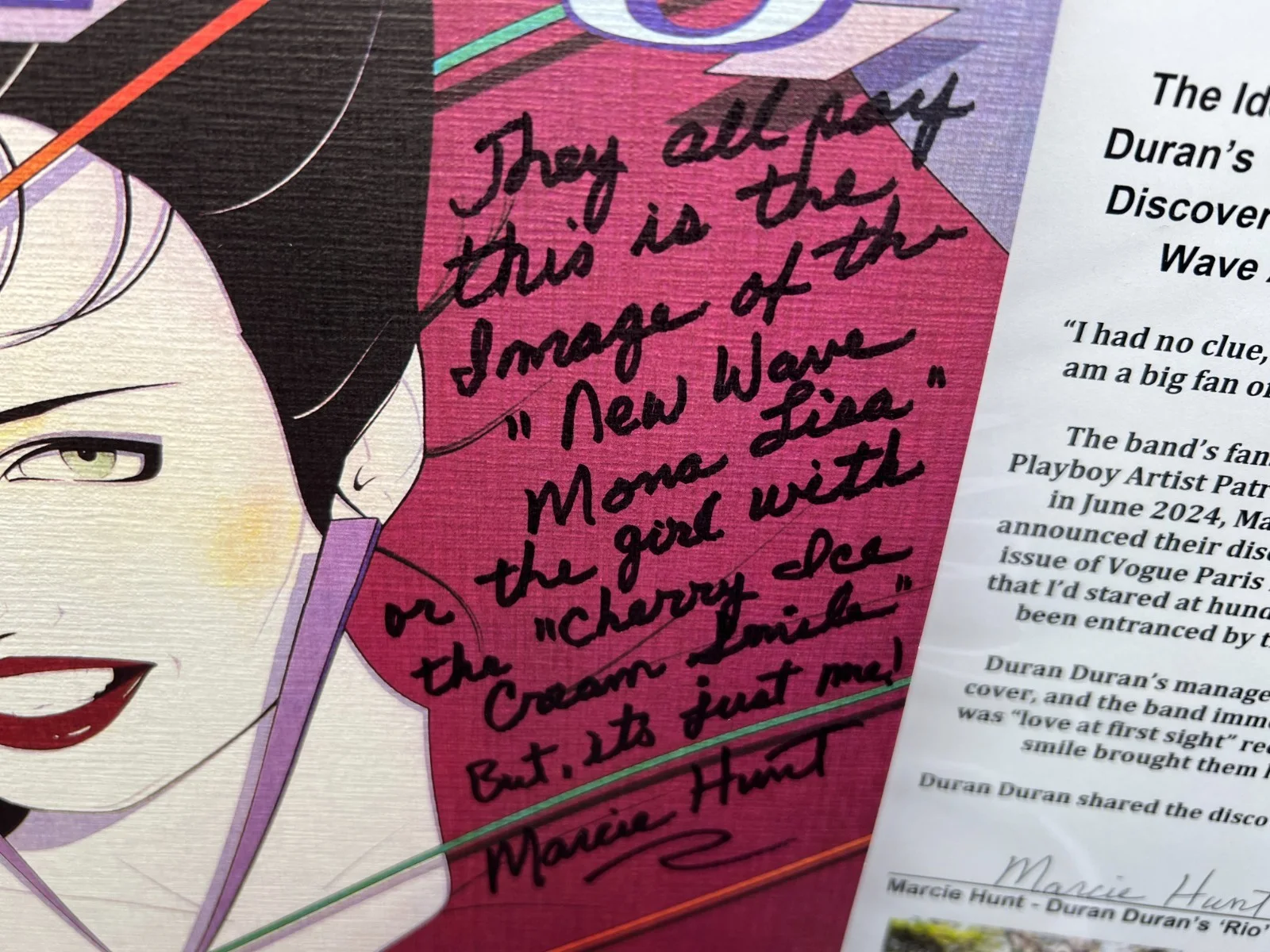Marcie Hunt Cover Model Signed Duran Duran Rio Vinyl Album PSA/DNA + Provenance, изображение 4