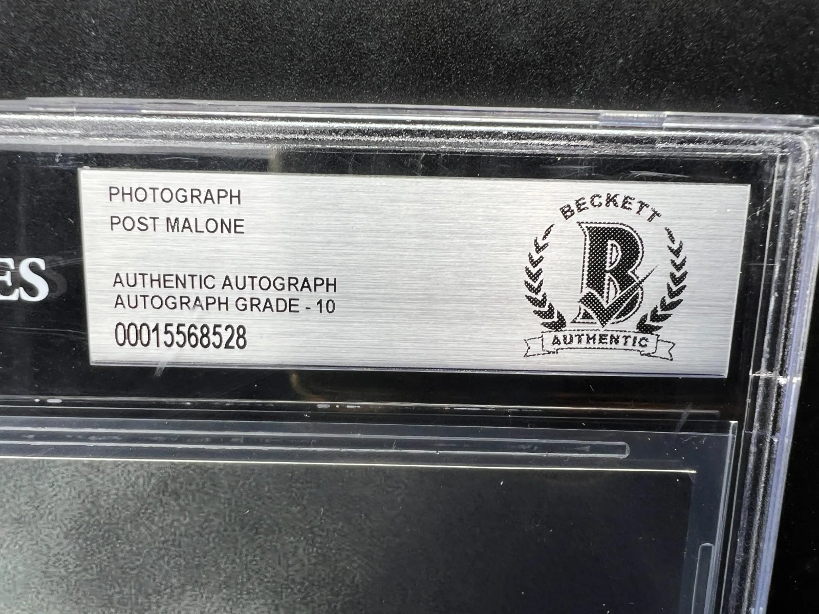 Post Malone Signed 8x10" Photo Beckett BAS Encapsulated GEM MINT 10 Autograph, изображение 3