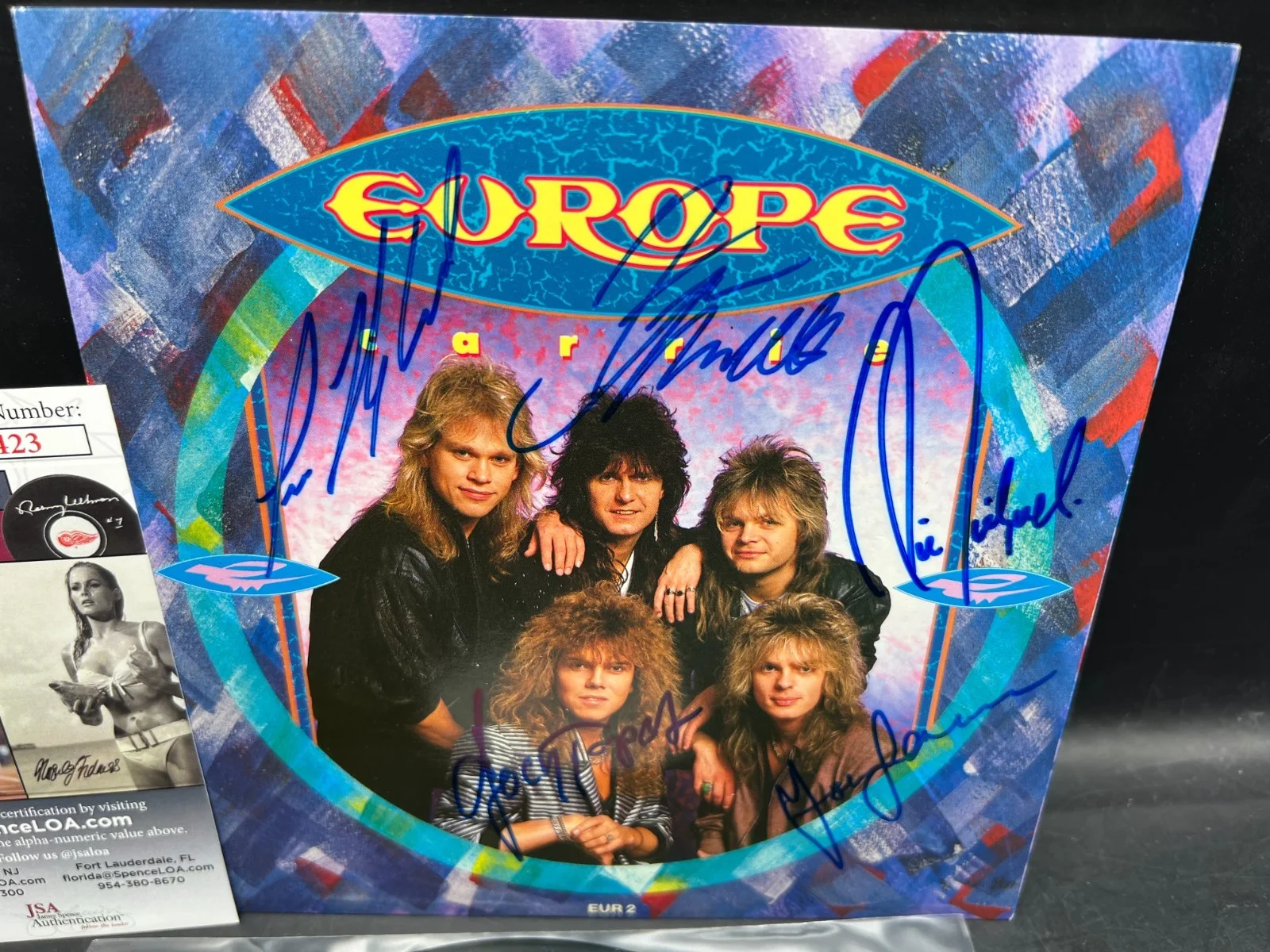 Europe 5x Full Band Signed Carrie 7" Single Vinyl Album JSA COA, изображение 2