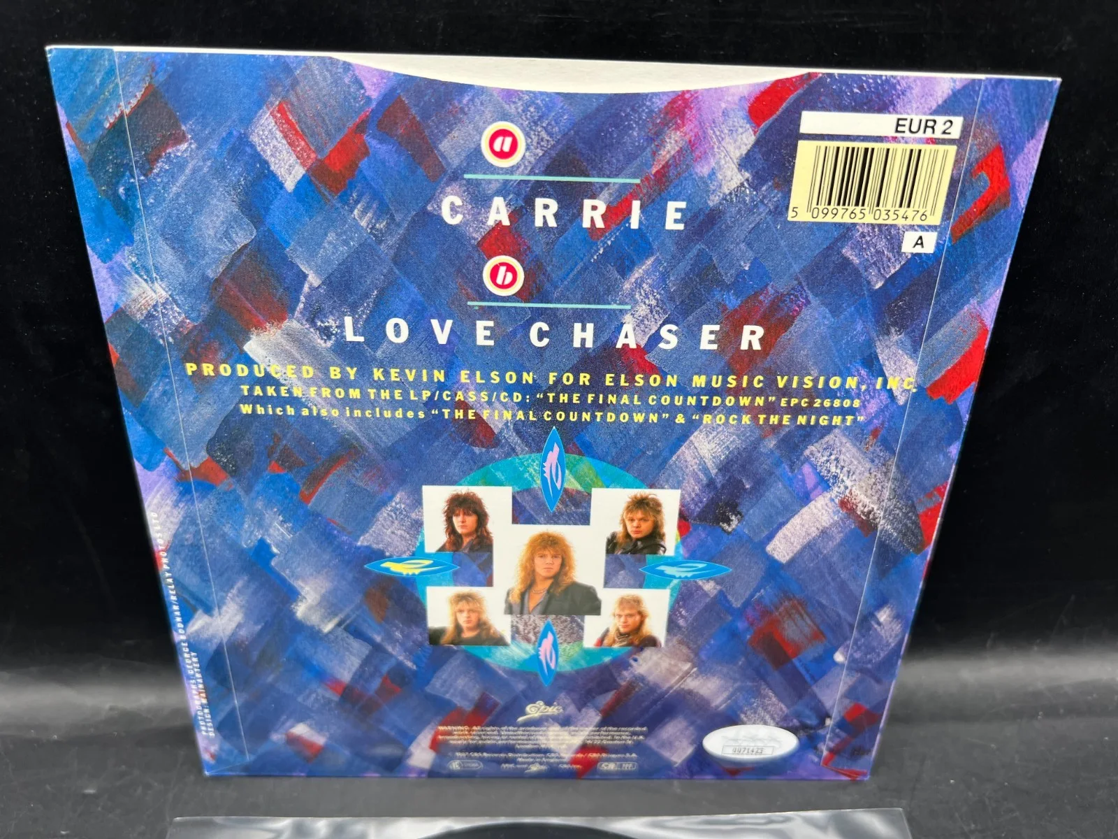 Europe 5x Full Band Signed Carrie 7" Single Vinyl Album JSA COA, изображение 5