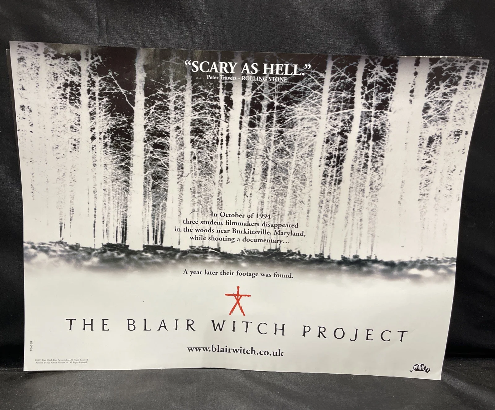 THE BLAIR WITCH PROJECT Movie Lobby Poster Original 1999 UK Cinema 41cmx31cm X2, изображение 2