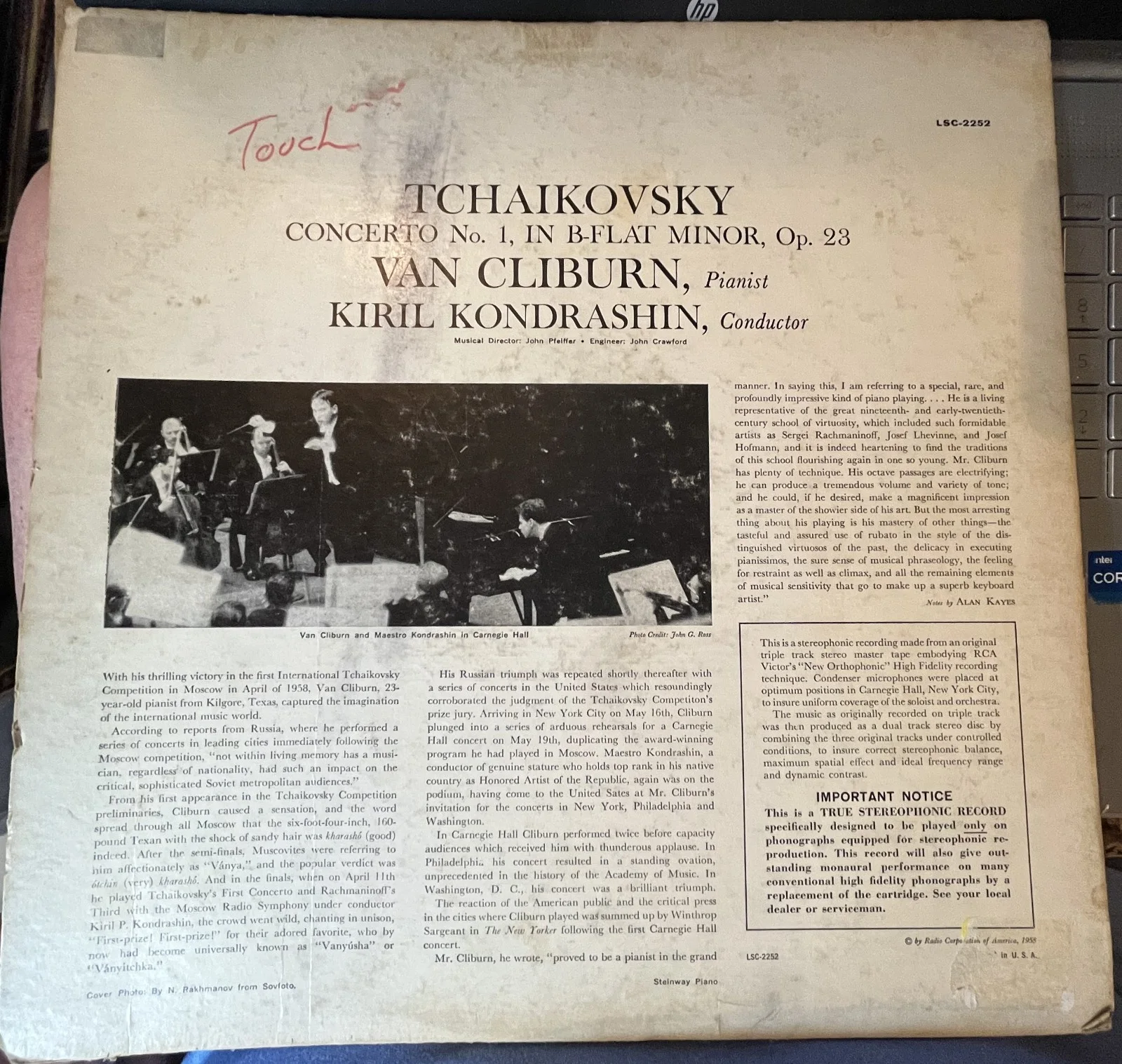 VAN CLIBURN: 5 ALBUMS, 1 AUTOGRAPHED! BRAHMS, CHOPIN, LISZT, ROMANTIC COLL, VG+, image 5