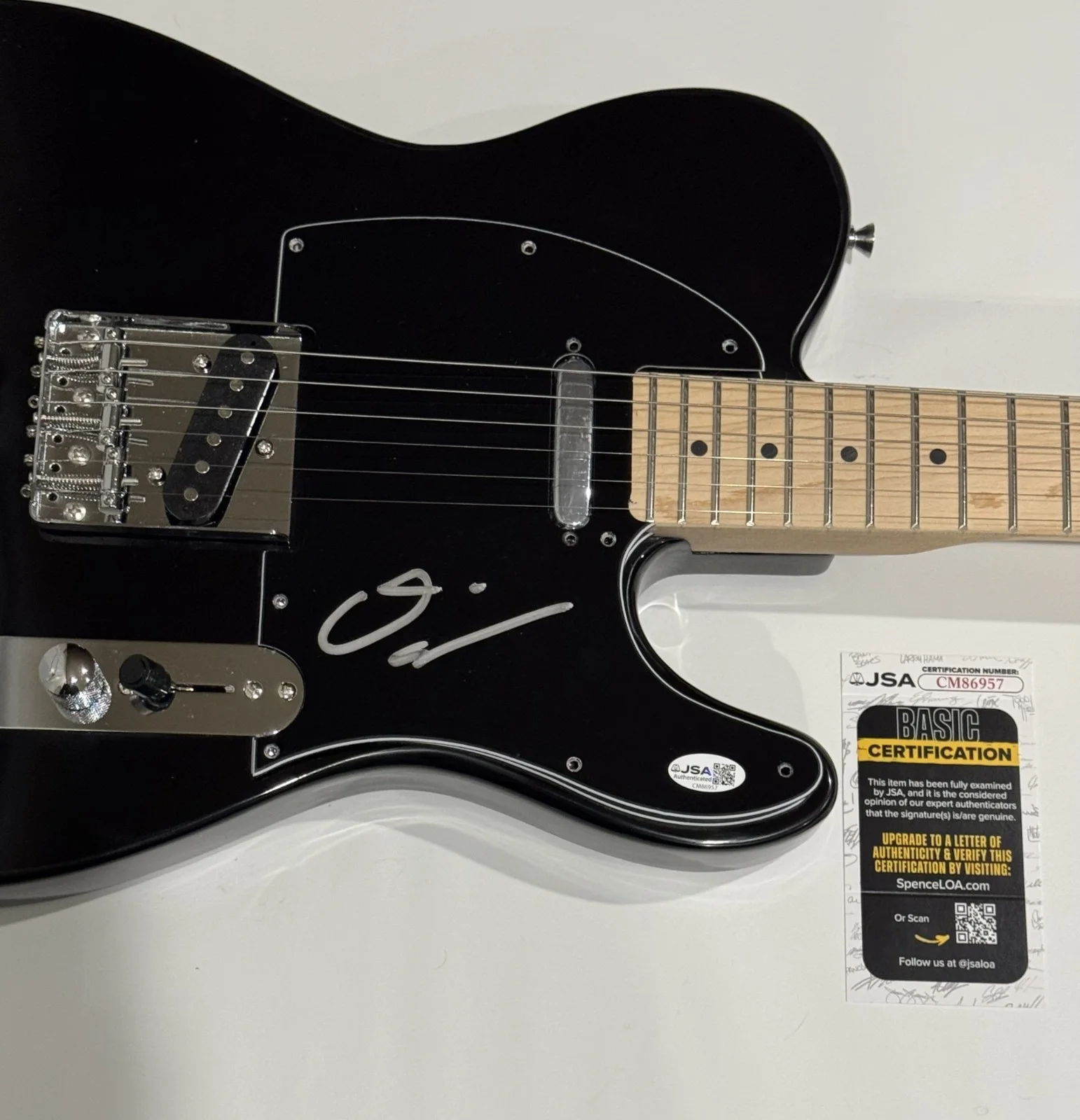 DAVE ELLEFSON SIGNED BLACK ELECTRIC GUITAR MEGADETH JSA COA, image 2