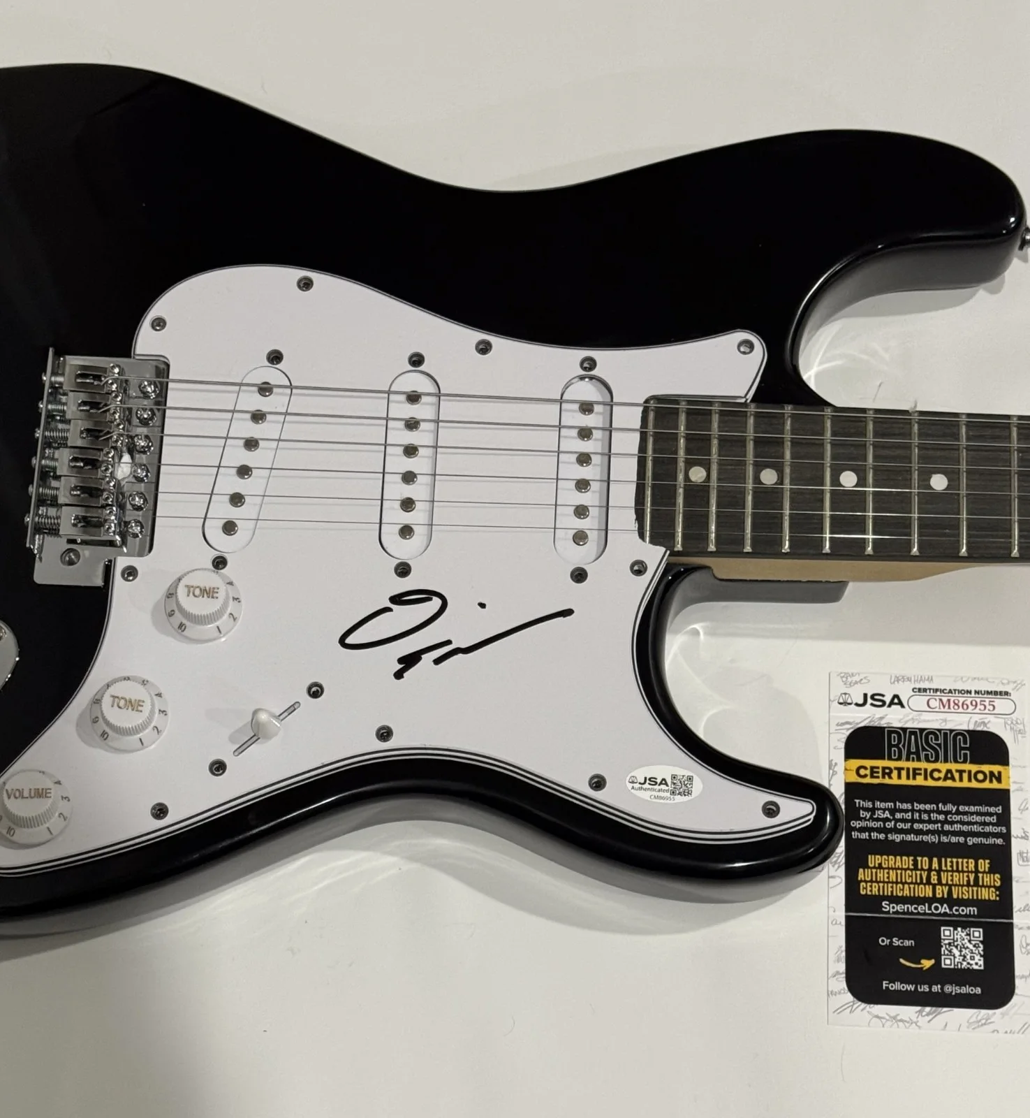 DAVE ELLEFSON SIGNED BLACK ELECTRIC GUITAR MEGADETH JSA COA, image 2