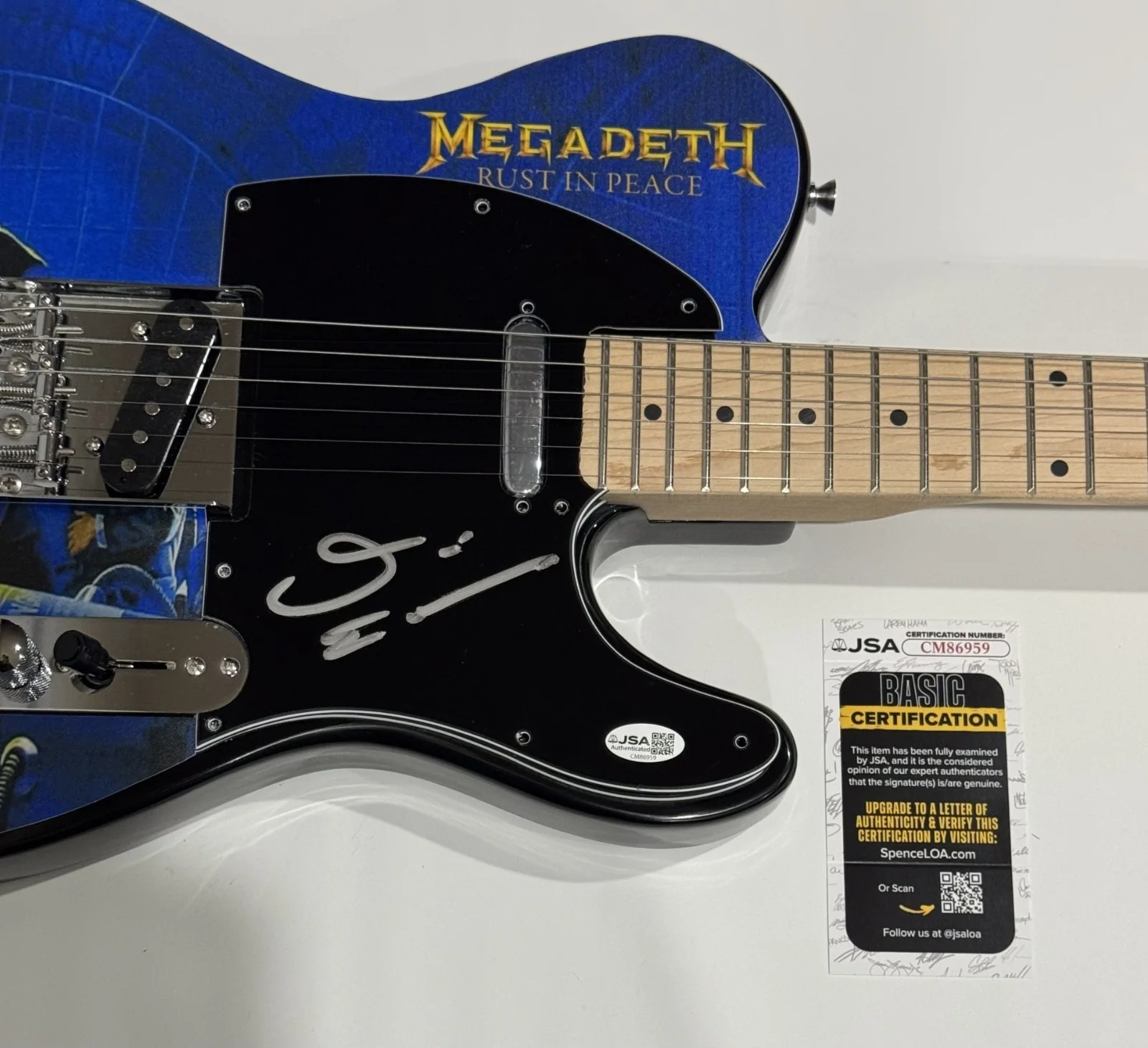 DAVE ELLEFSON SIGNED CUSTOM RUST IN PEACE ELECTRIC GUITAR MEGADETH JSA COA, image 2