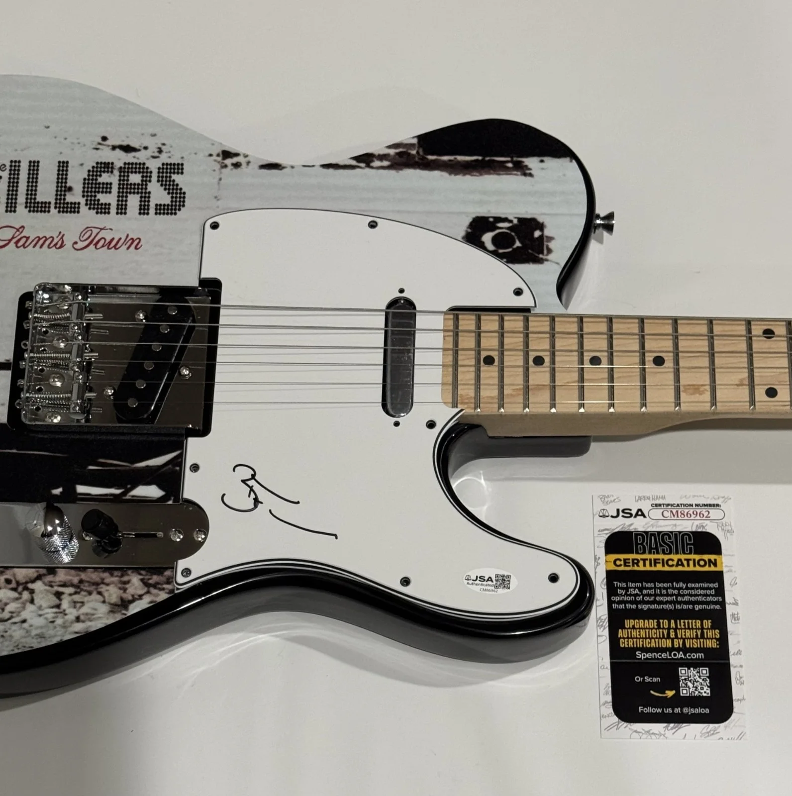 BRANDON FLOWERS SIGNED CUSTOM SAM'S TOWN ELECTRIC GUITAR THE KILLERS JSA COA, image 2