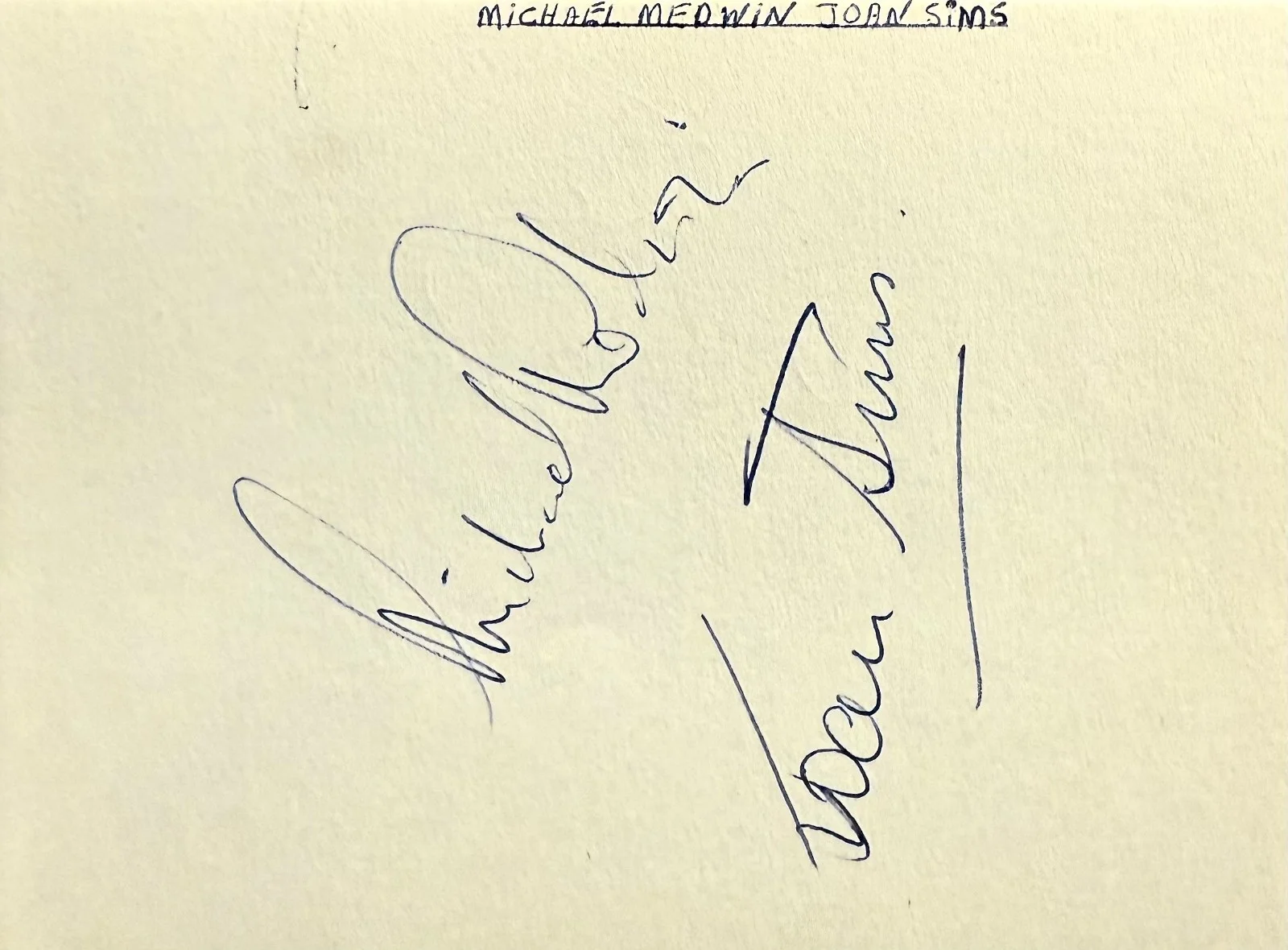 Joan Sims, Dick Bentley, Michael Medwin — JOAN SIMS MICHAEL MEDWIN DICK BENTLEY Multi Signed Autographed 4"x 5" ALBUM PAGE, image 3