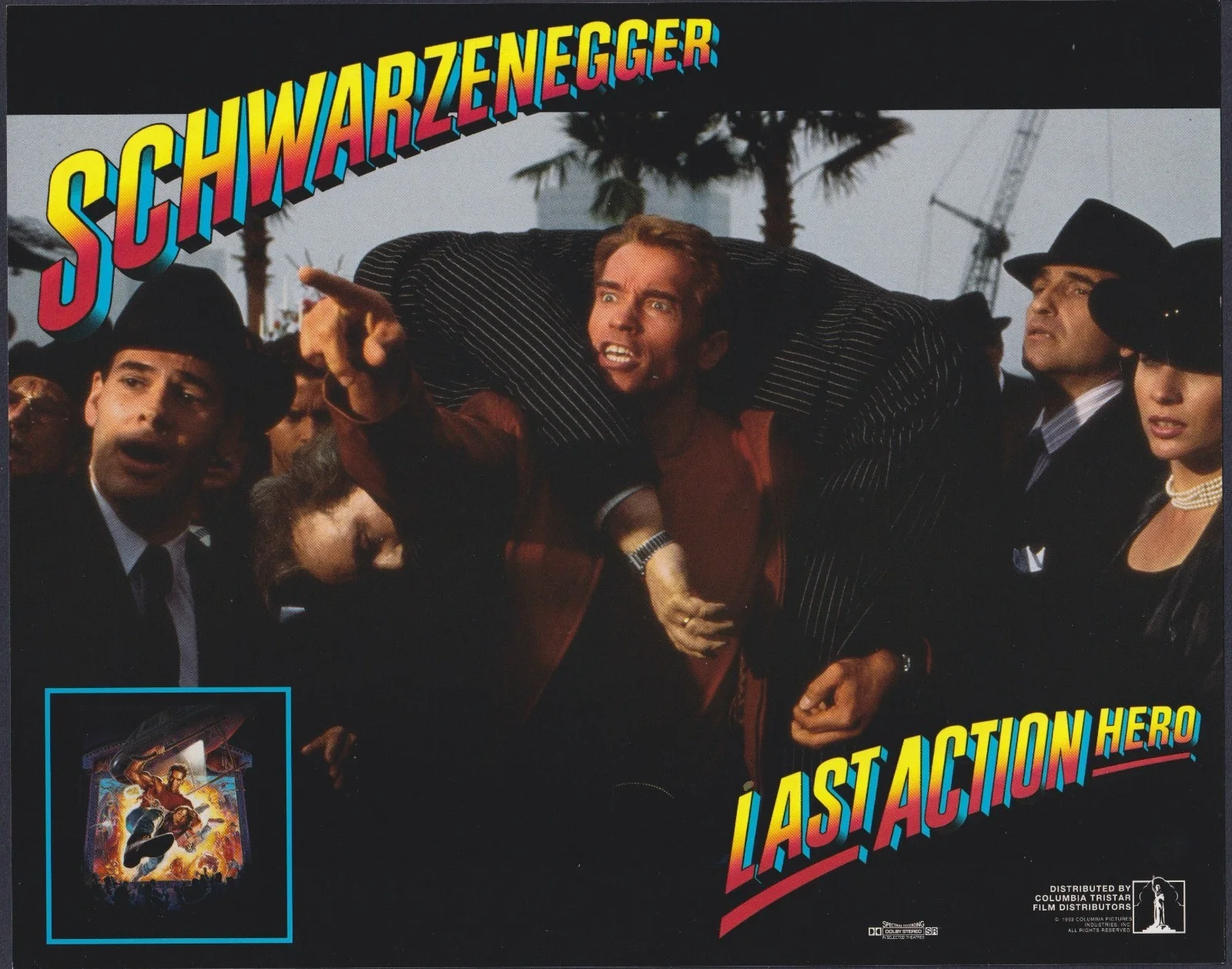 Last Action Hero 8x Original UK FOH Lobby Cards Arnold Schwarzenegger 1993, изображение 3