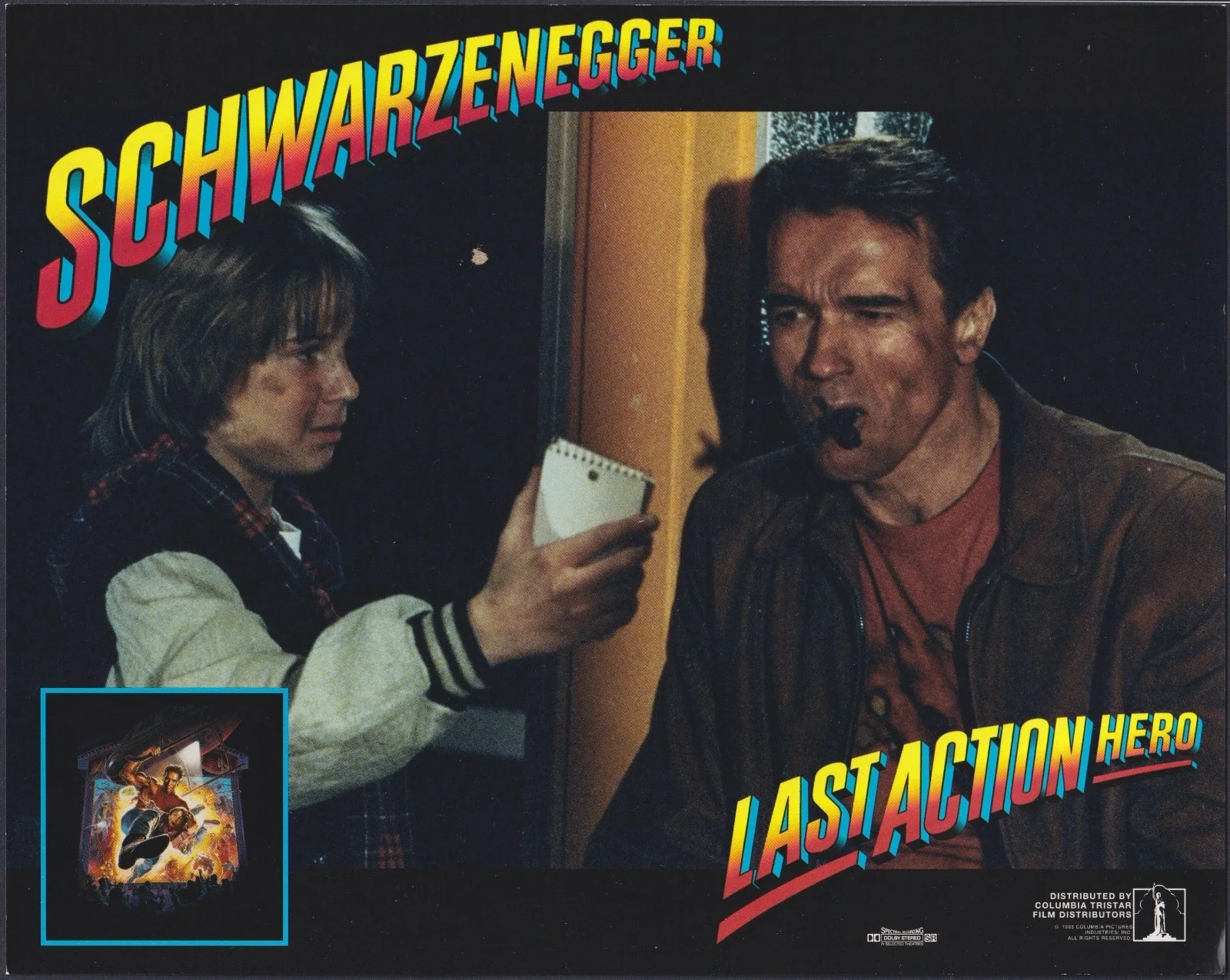 Last Action Hero 8x Original UK FOH Lobby Cards Arnold Schwarzenegger 1993, изображение 4
