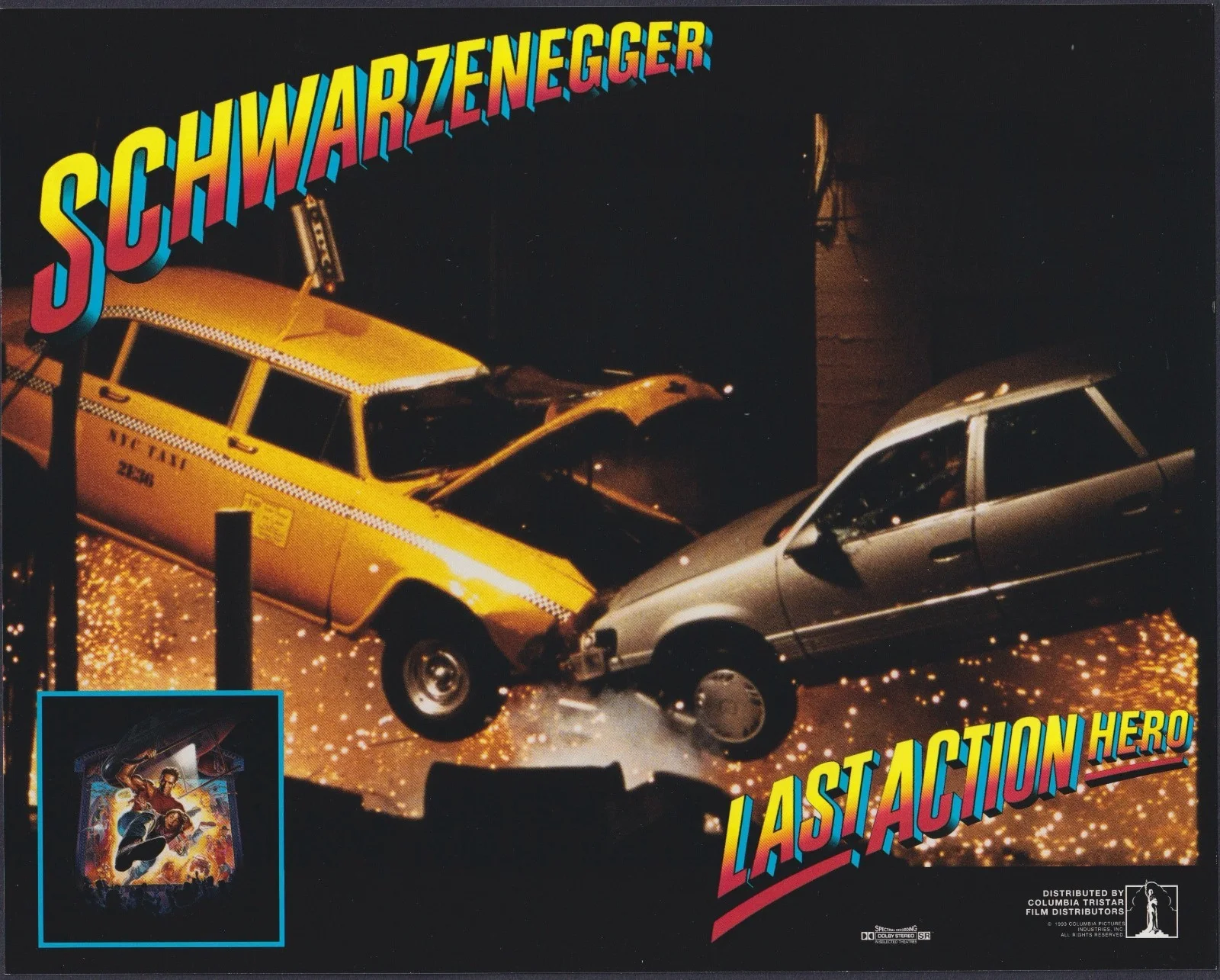 Last Action Hero 8x Original UK FOH Lobby Cards Arnold Schwarzenegger 1993, изображение 5