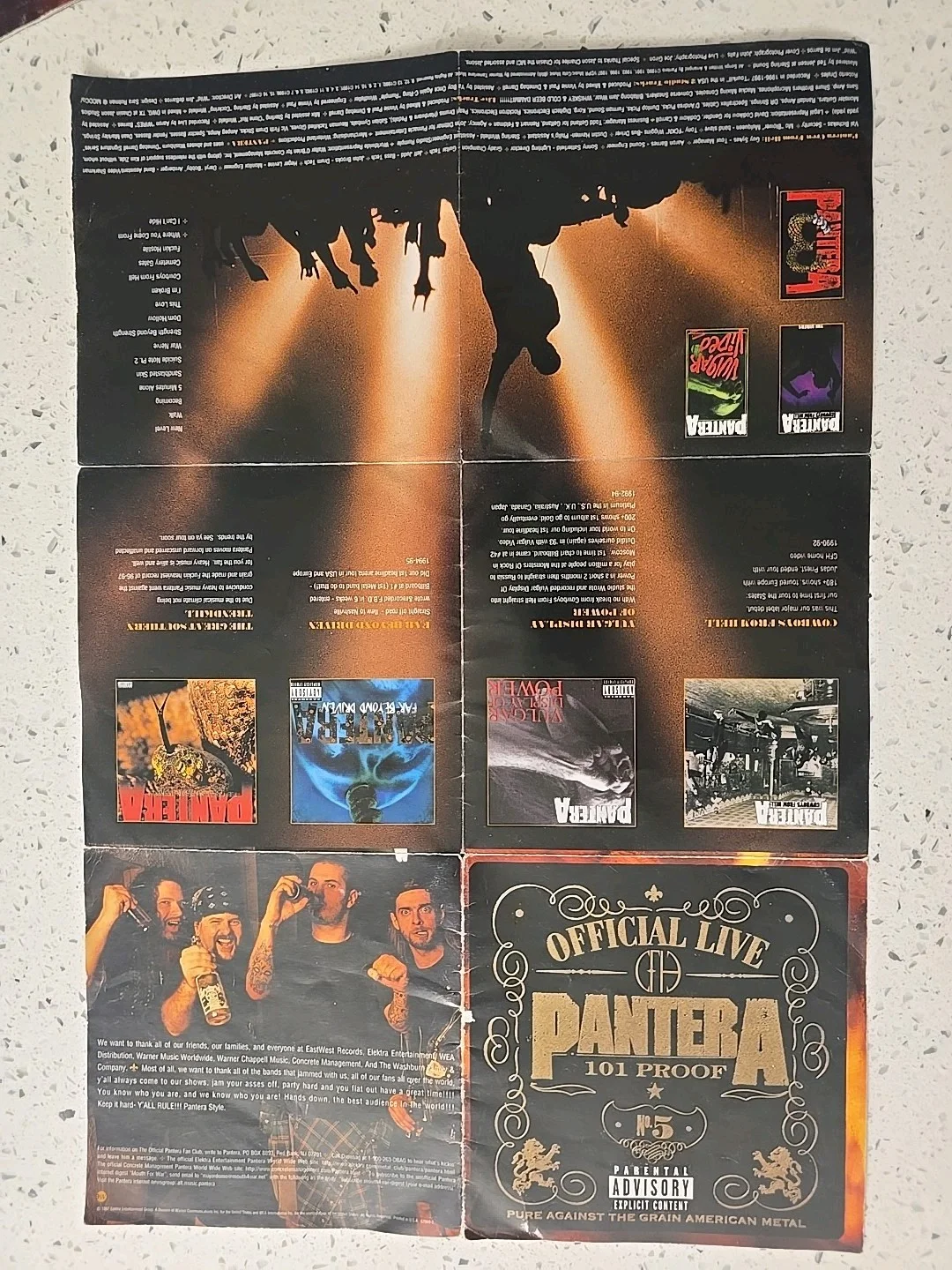Pantera CD Booklet Only Vulgar Display Of Power & official live 101 Proof No Cds, изображение 4