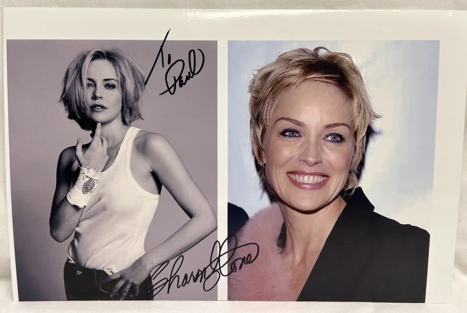 Sharon Stone — Sharon Stone American Actress Painter 8 x 10” Colored Picture Signed, image 3
